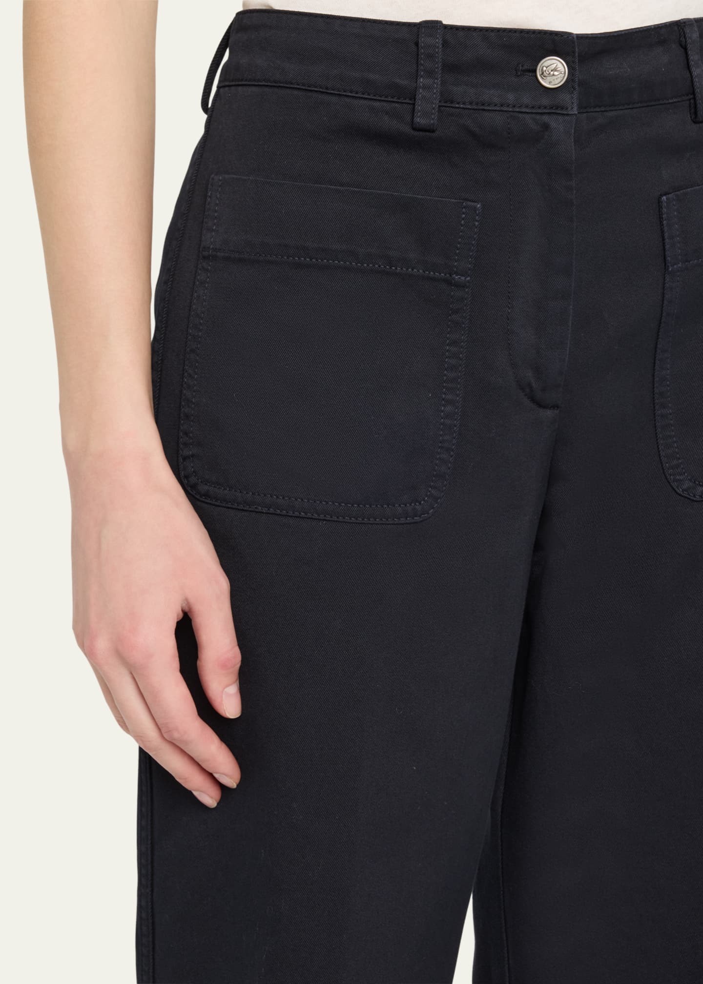 Etro Utilitarian Straight Leg Cotton Trousers Image 5 of 5
