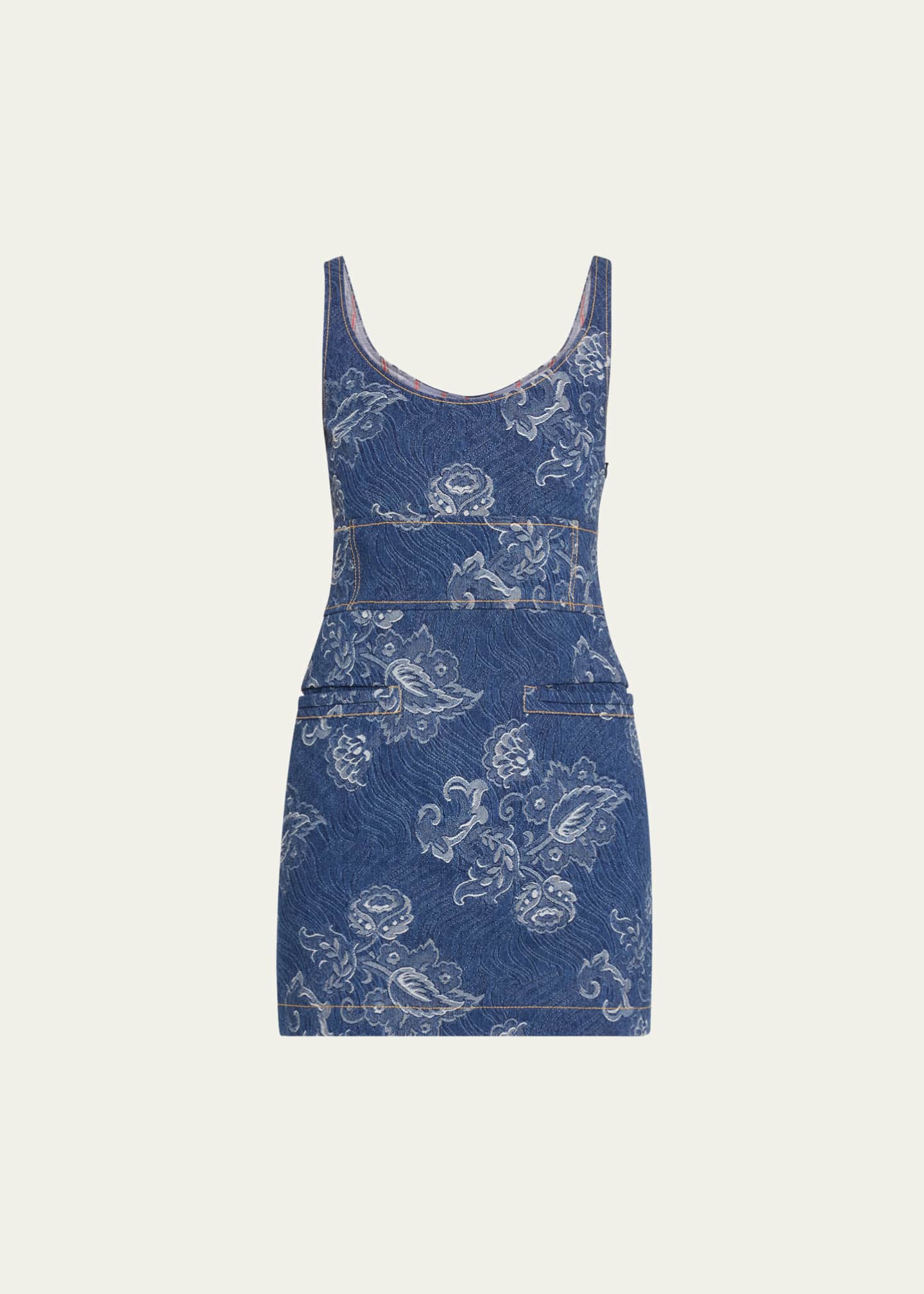 Etro Paisley Denim Mini Dresses Image 1 of 5