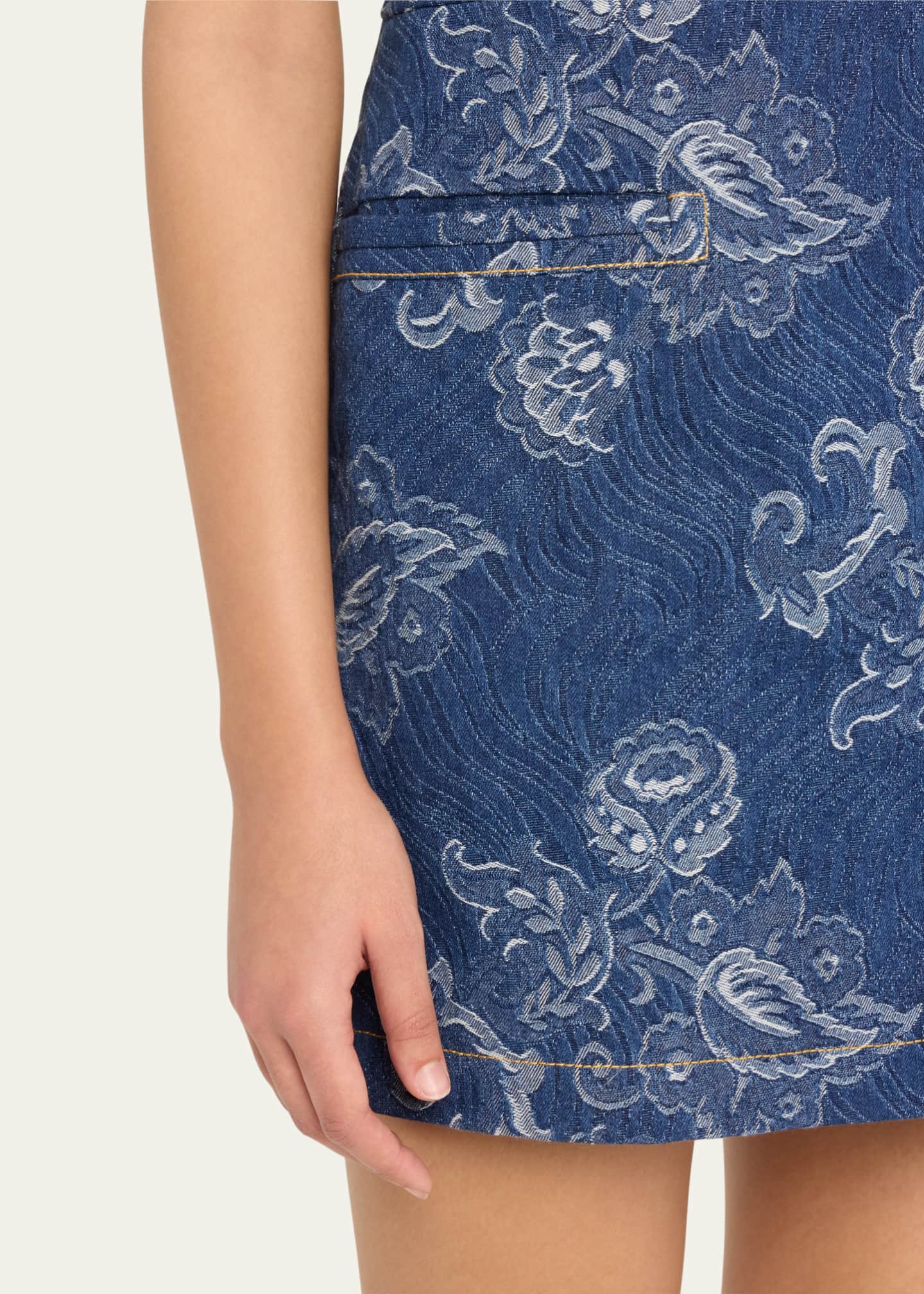 Etro Paisley Denim Mini Dresses Image 5 of 5