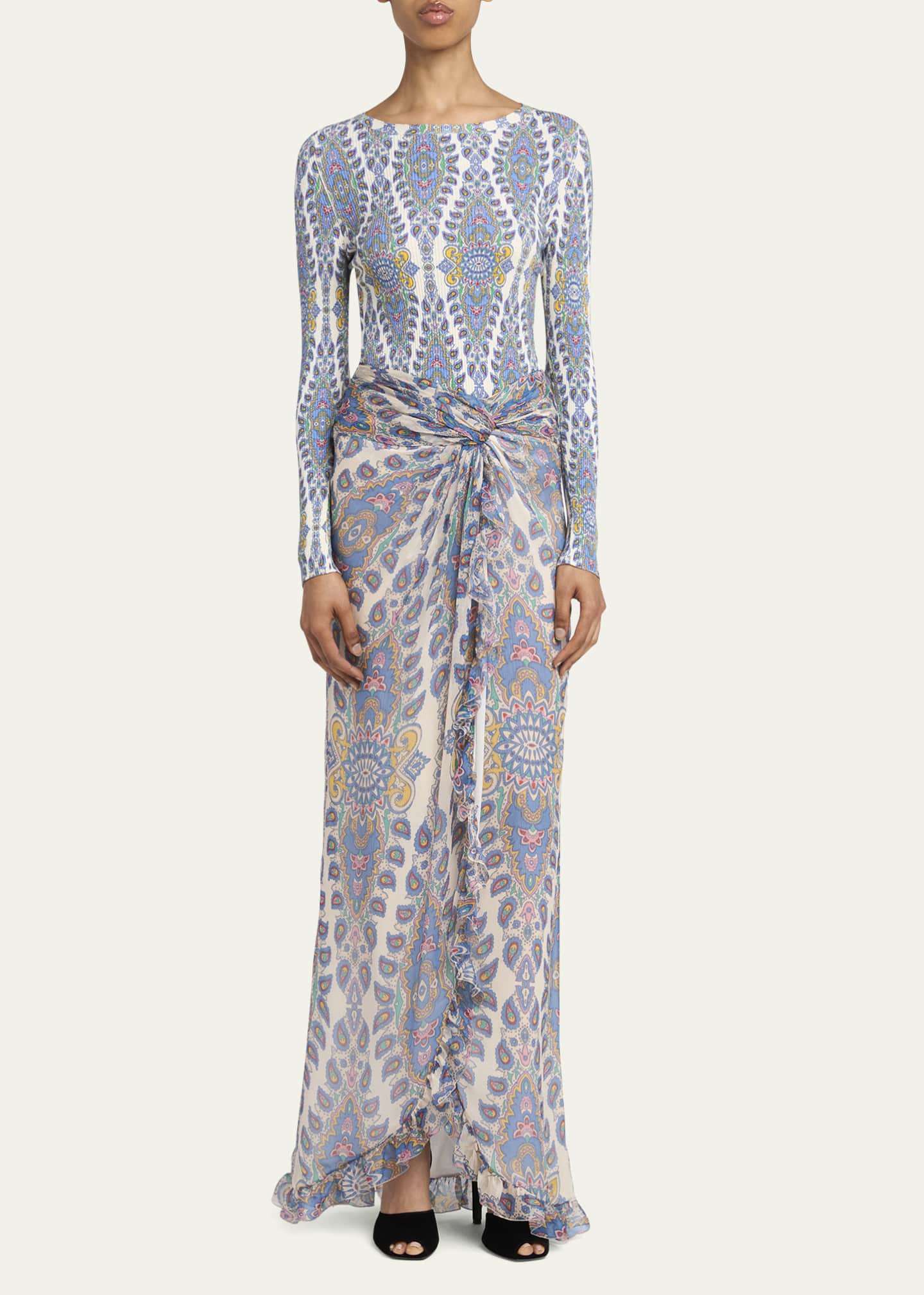 Etro Paisley Knit Long-Sleeve Top Image 2 of 4