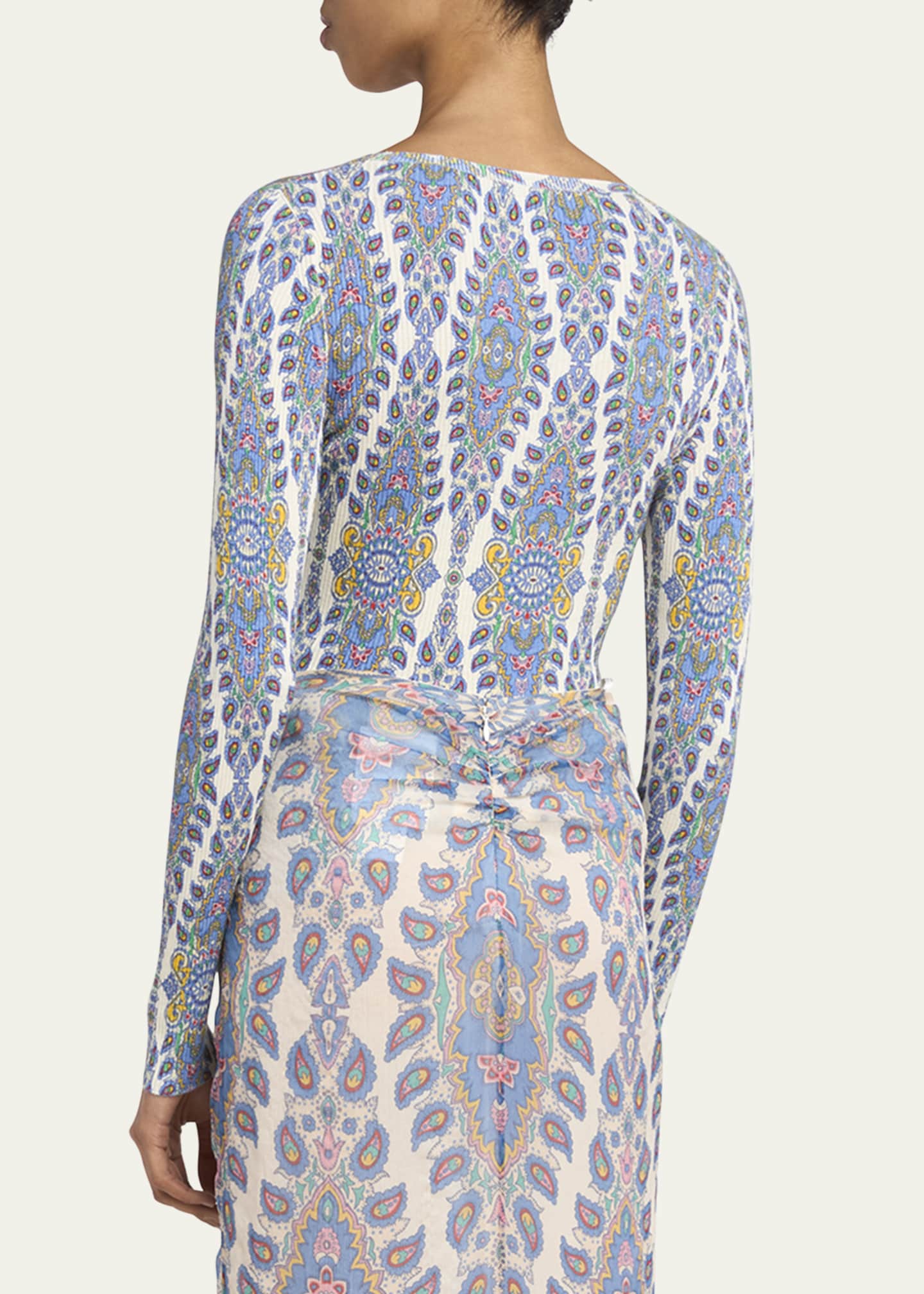 Etro Paisley Knit Long-Sleeve Top Image 3 of 4