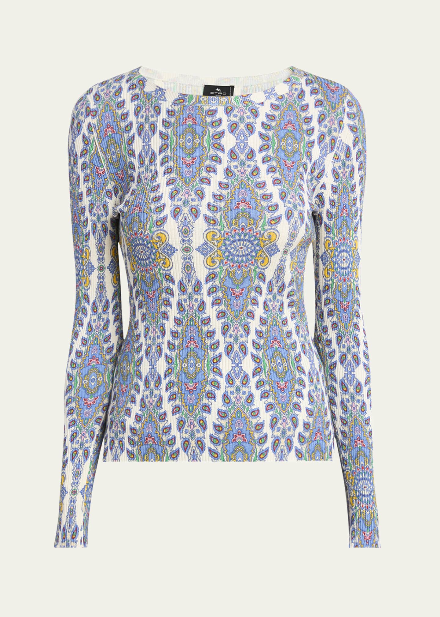 Etro Paisley Knit Long-Sleeve Top Image 1 of 4