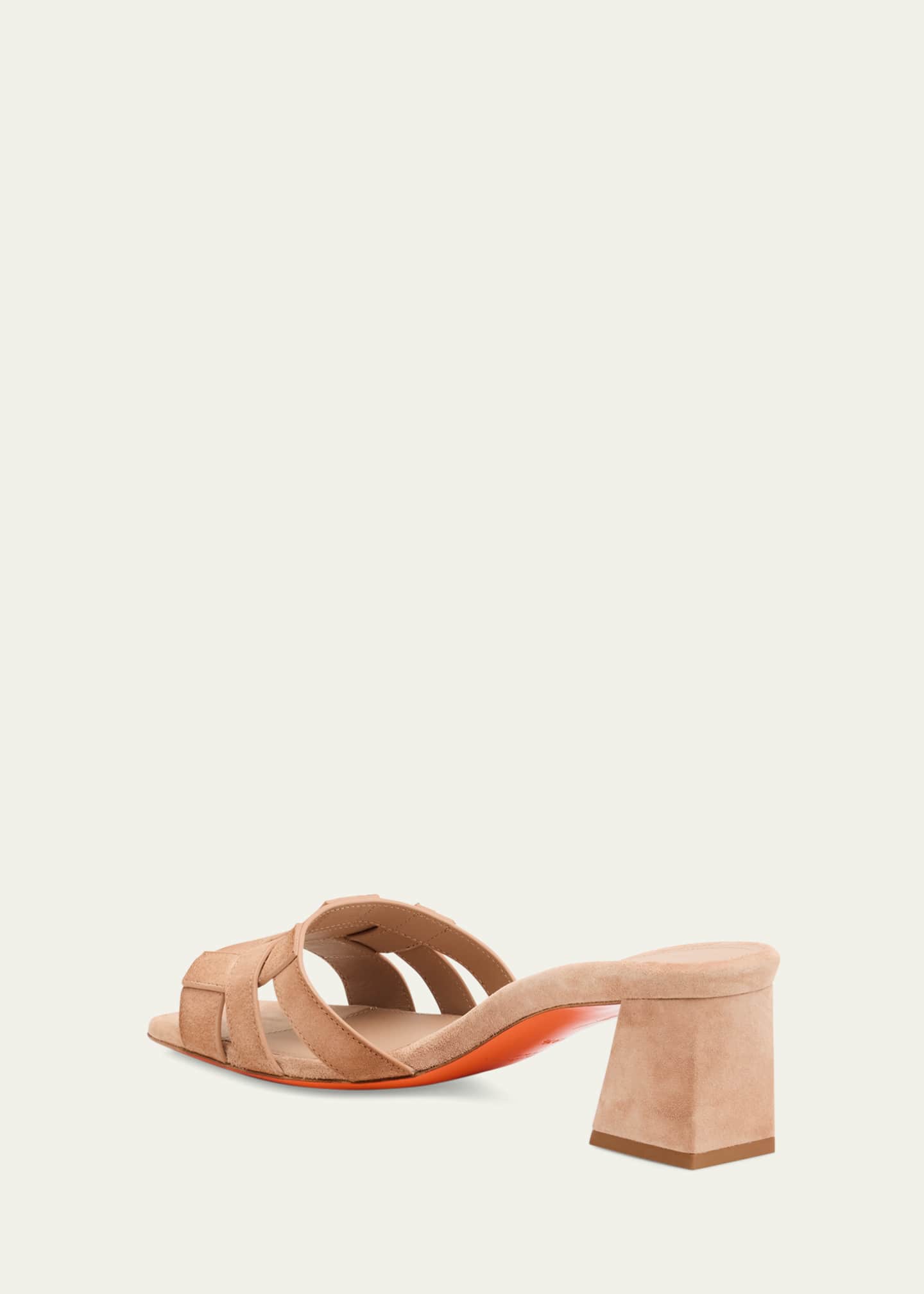 Venere Caged Suede Block-Heel Sandals - Thumbnail 4