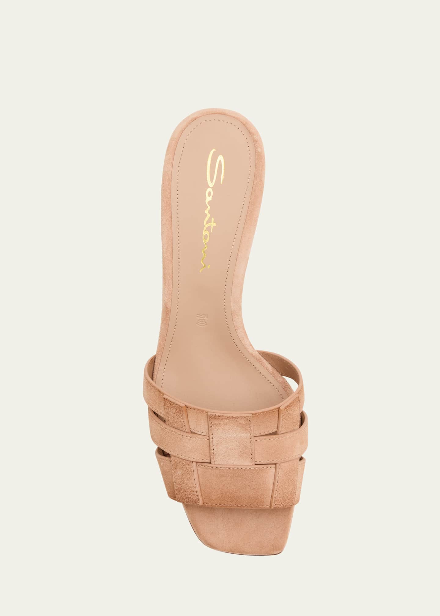 Venere Caged Suede Block-Heel Sandals - Thumbnail 6