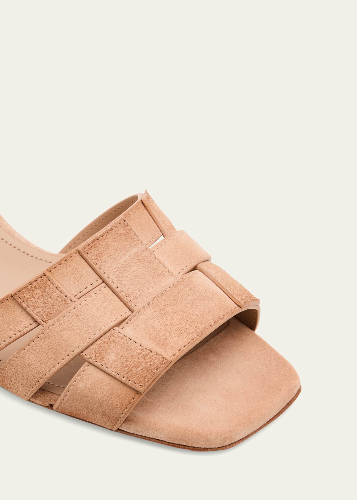 Venere Caged Suede Block-Heel Sandals - Thumbnail 5
