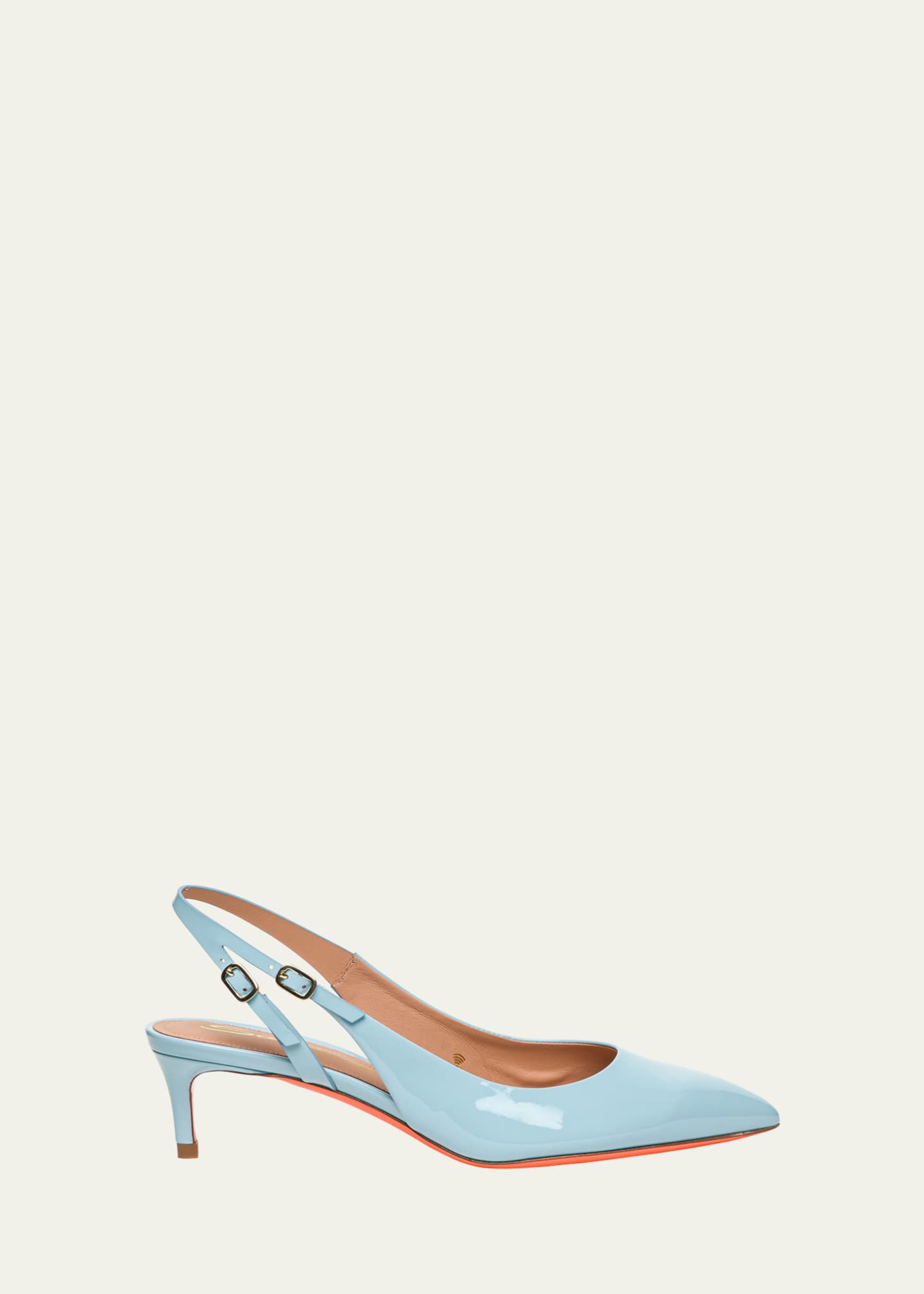 Audrey Patent Kitten Slingback Pumps
