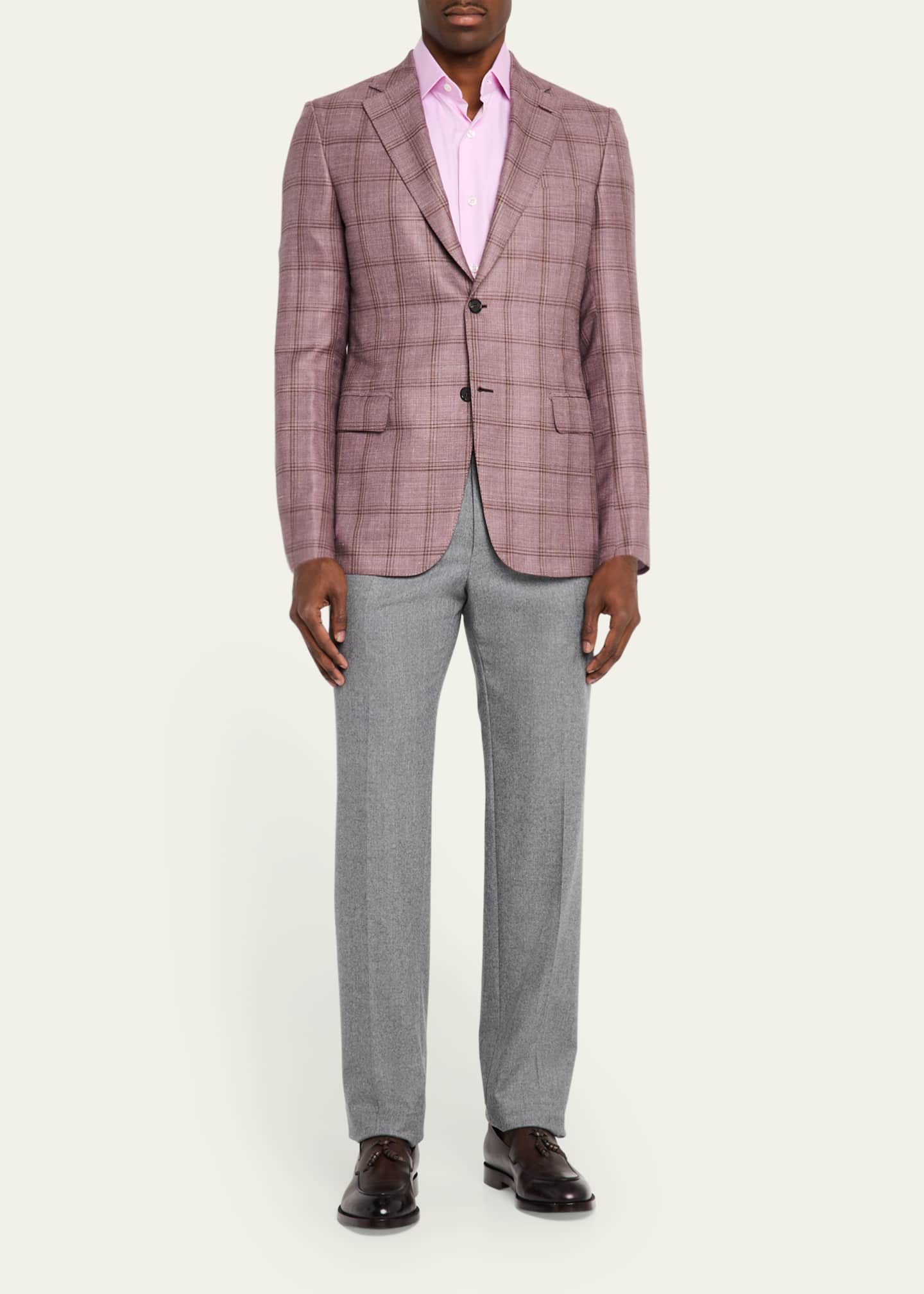 Brioni Men's Tonal Plaid Sport Coat Image 2 of 8