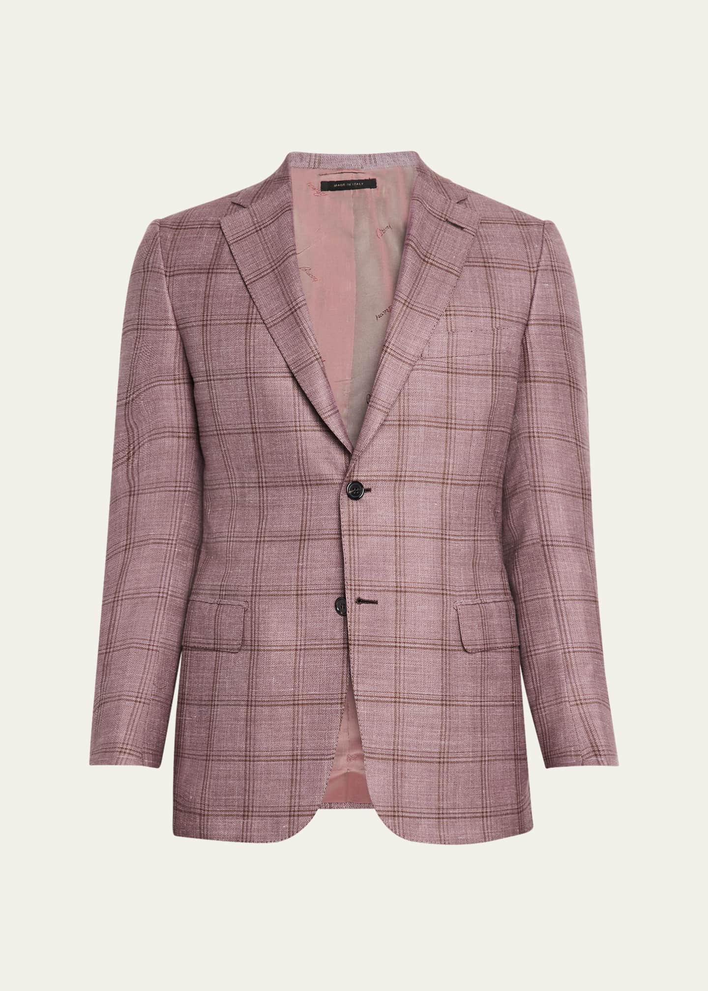 Brioni Men's Tonal Plaid Sport Coat Image 1 of 8