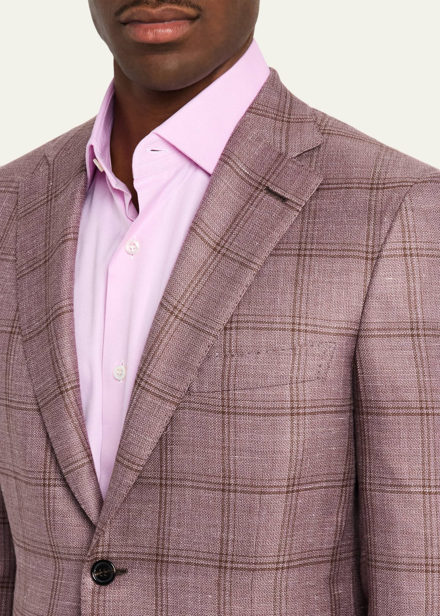 Brioni Men's Tonal Plaid Sport Coat Image 5 of 8