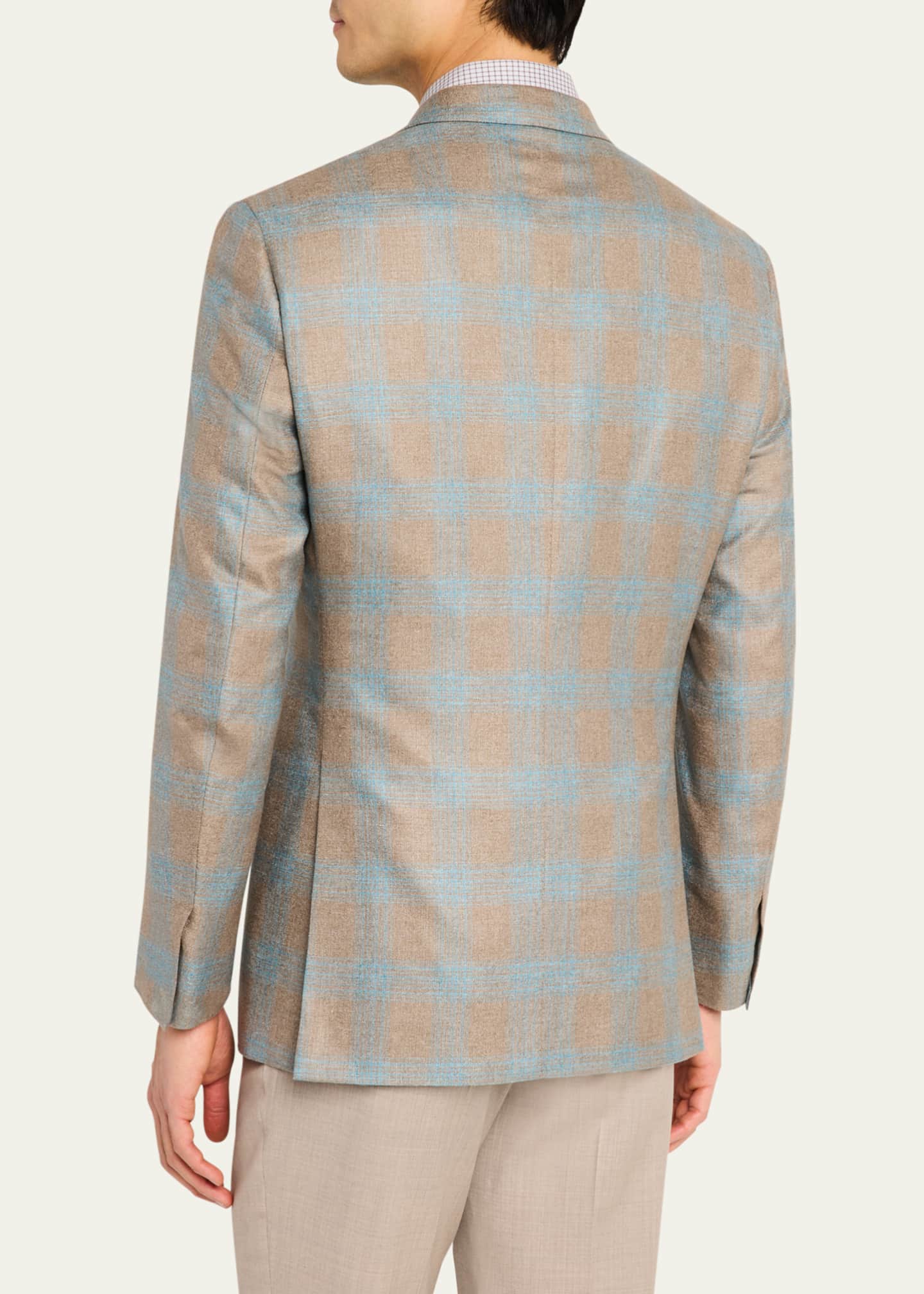 Brioni Men's Silk-Cashmere Plaid Sport Coat Image 3 of 8