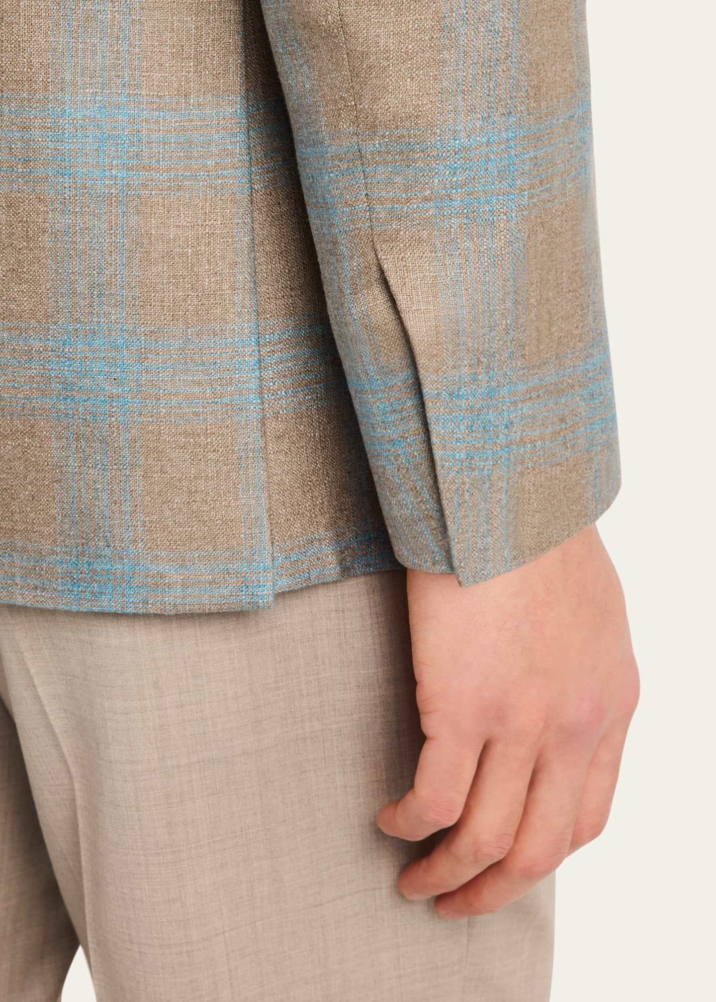 Brioni Men's Silk-Cashmere Plaid Sport Coat Image 8 of 8