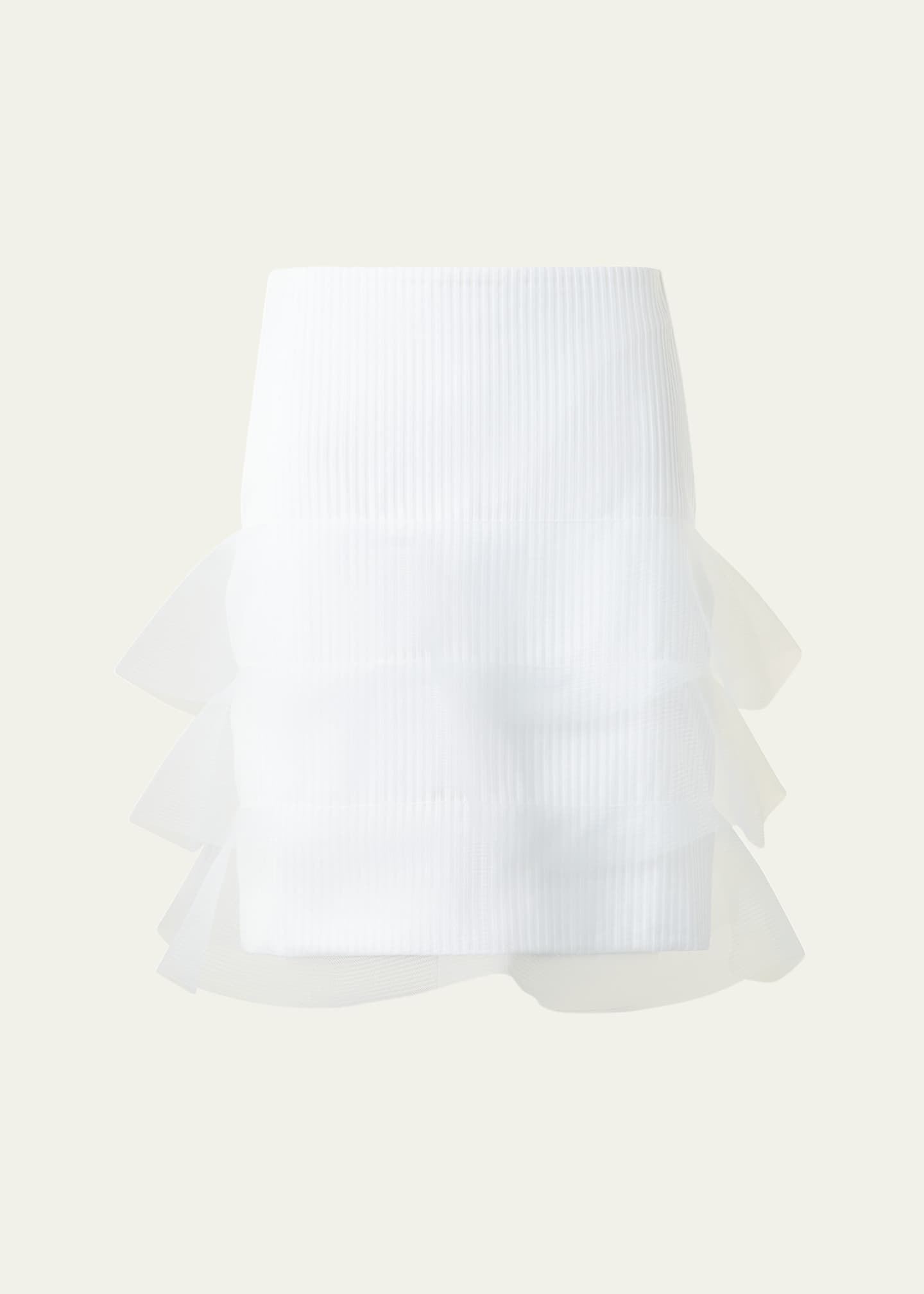 Akris Ruffle-Trim Ribbed Mini Skirt Image 1 of 5