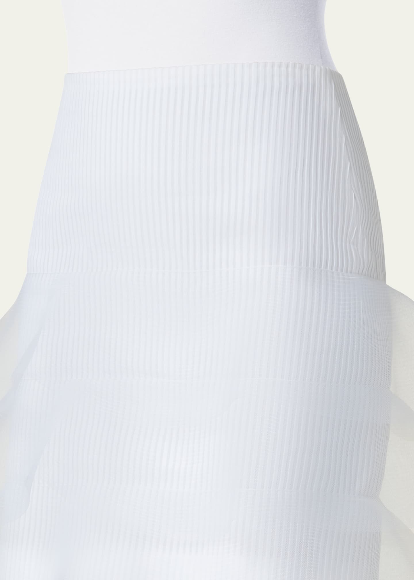 Akris Ruffle-Trim Ribbed Mini Skirt Image 5 of 5