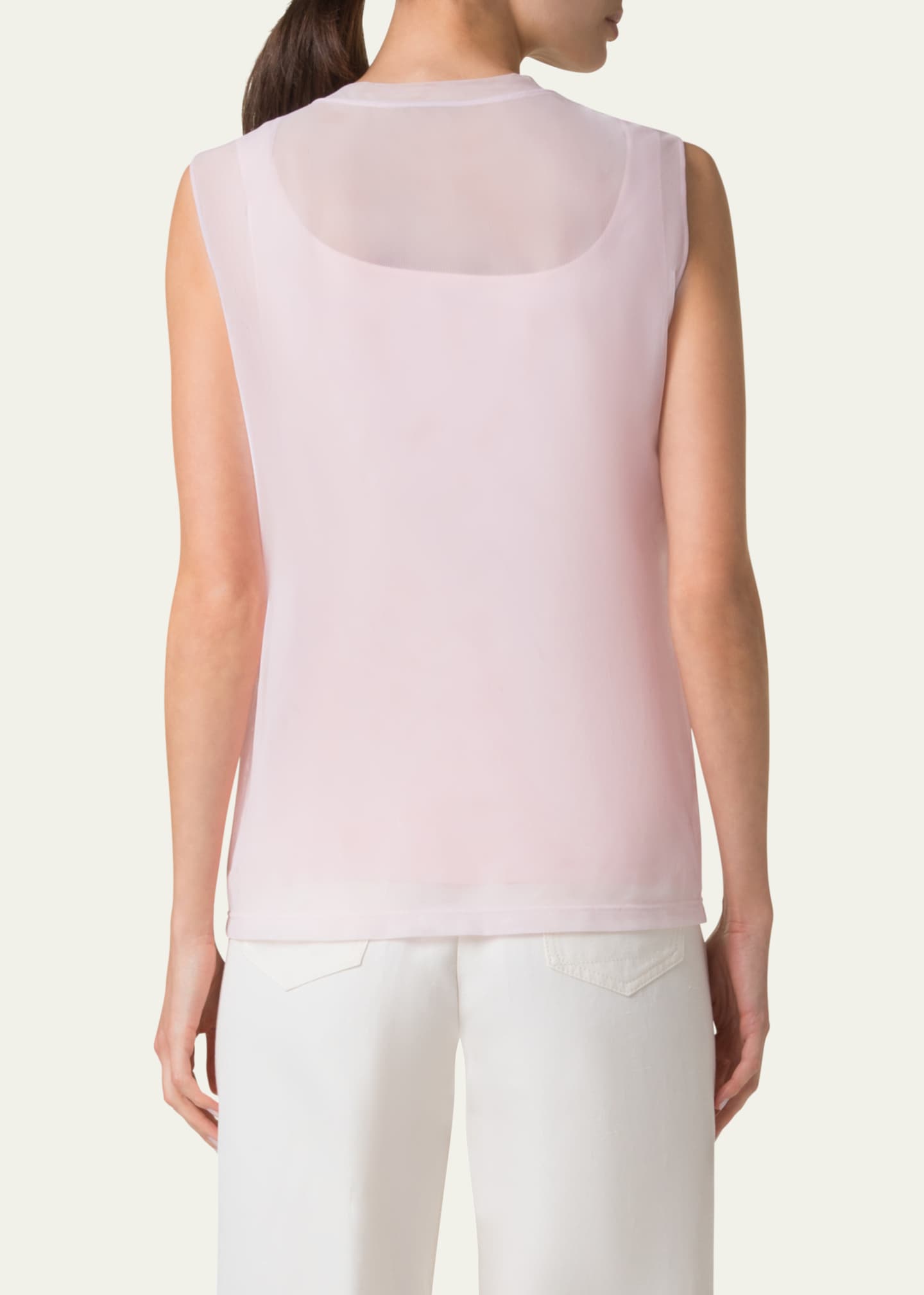 Akris Sleeveless Double Layer Techno Tulle Top Image 3 of 5