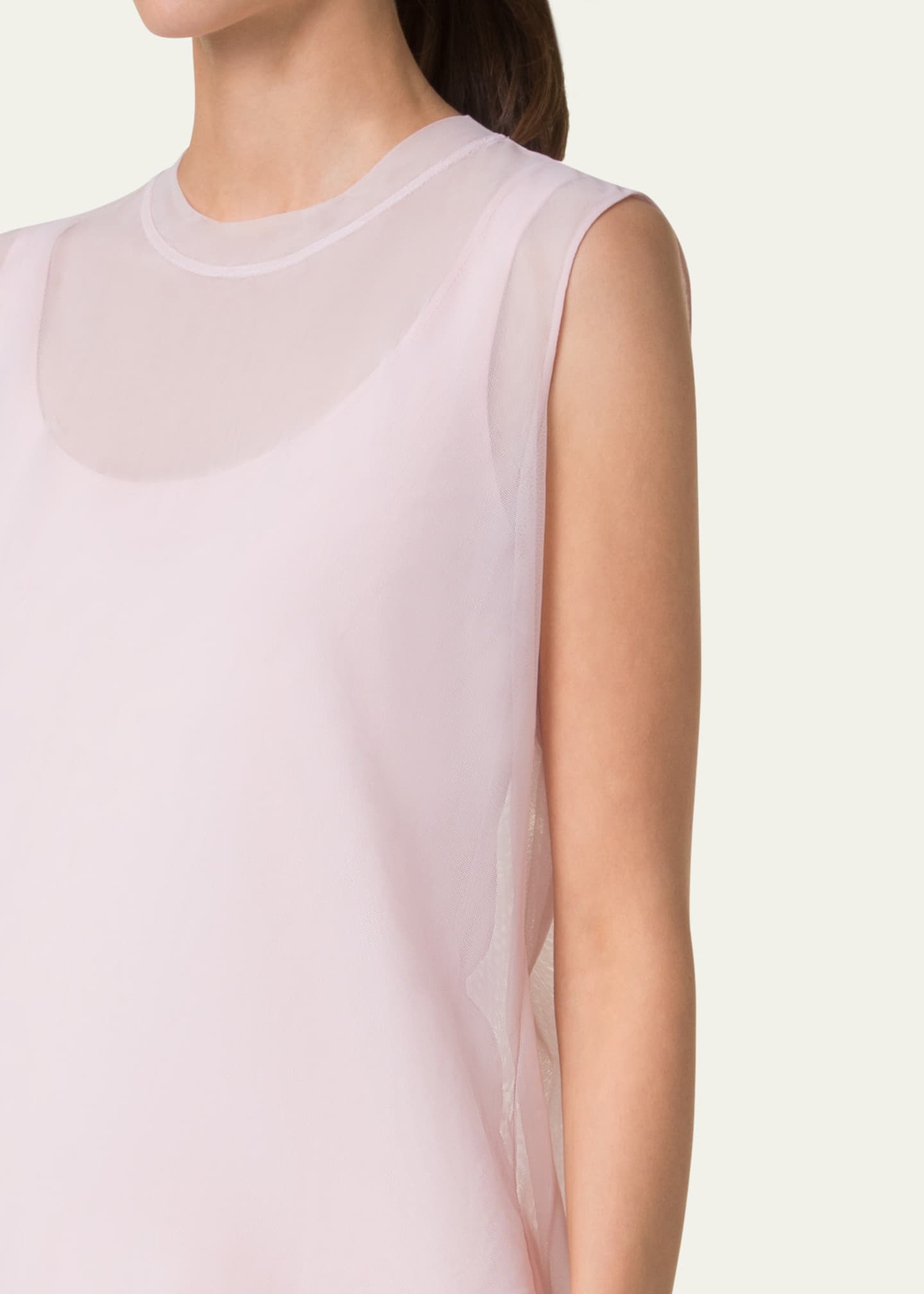 Akris Sleeveless Double Layer Techno Tulle Top Image 5 of 5