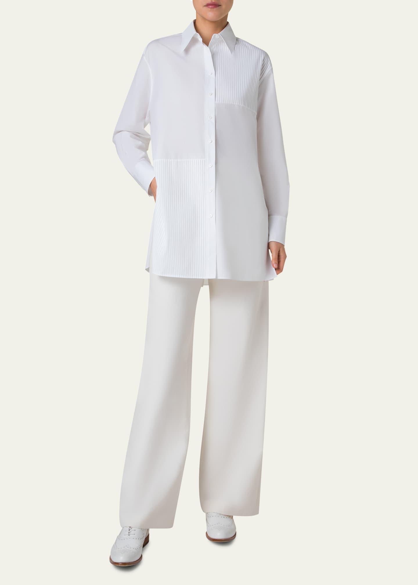 Akris Textured Cotton Voile Oversized Shirt Image 2 of 5