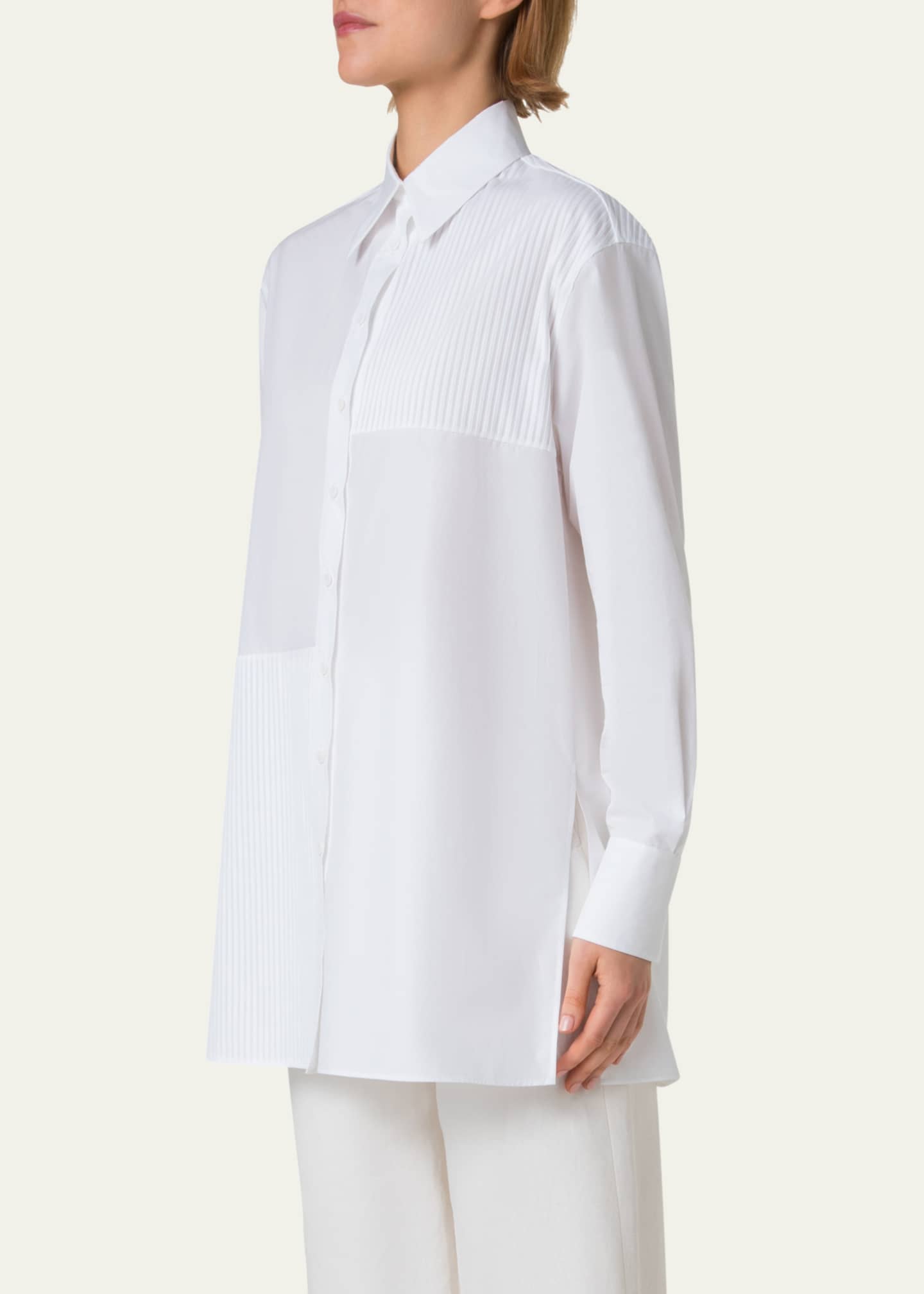Akris Textured Cotton Voile Oversized Shirt Image 4 of 5