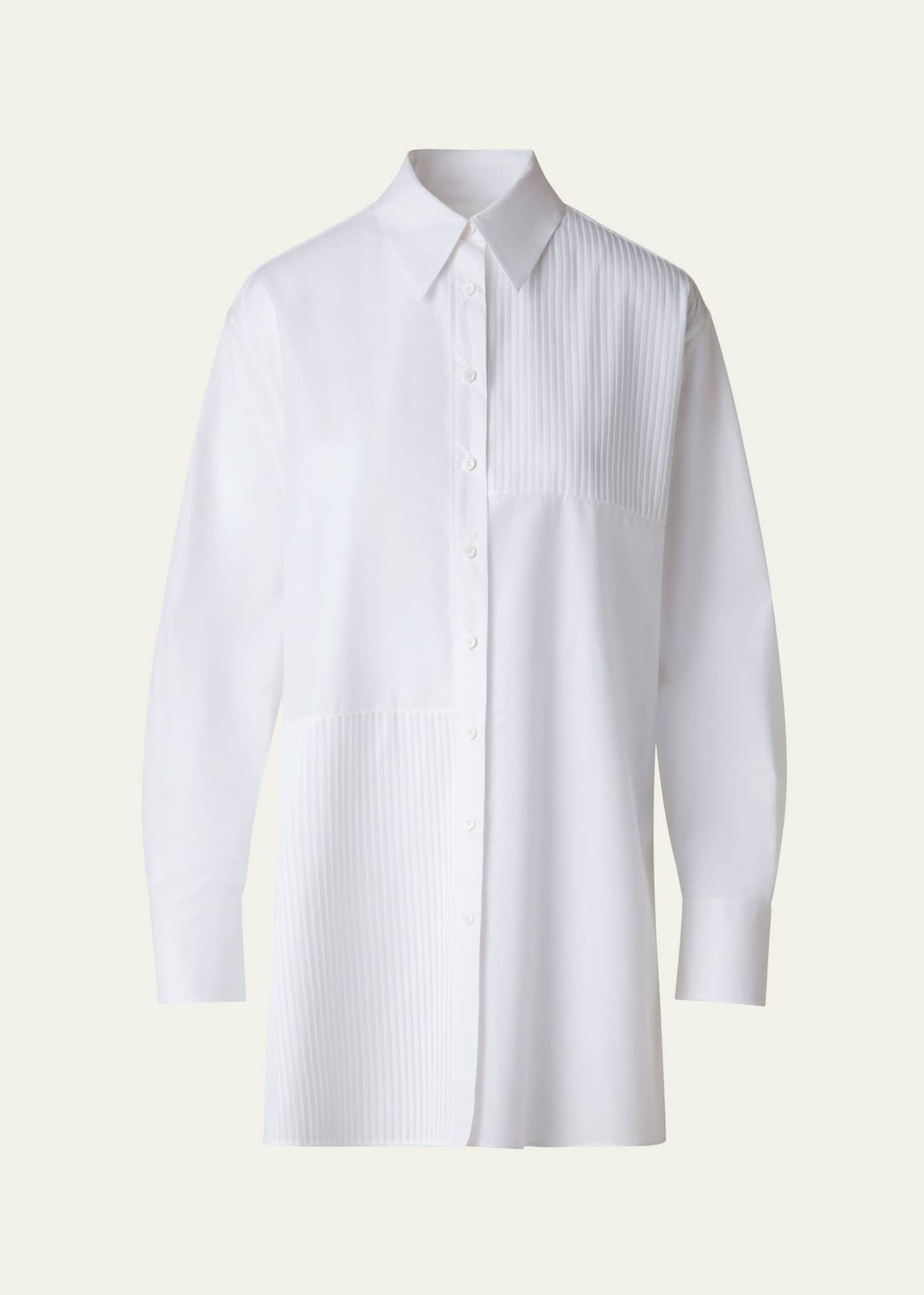 Akris Textured Cotton Voile Oversized Shirt Image 1 of 5