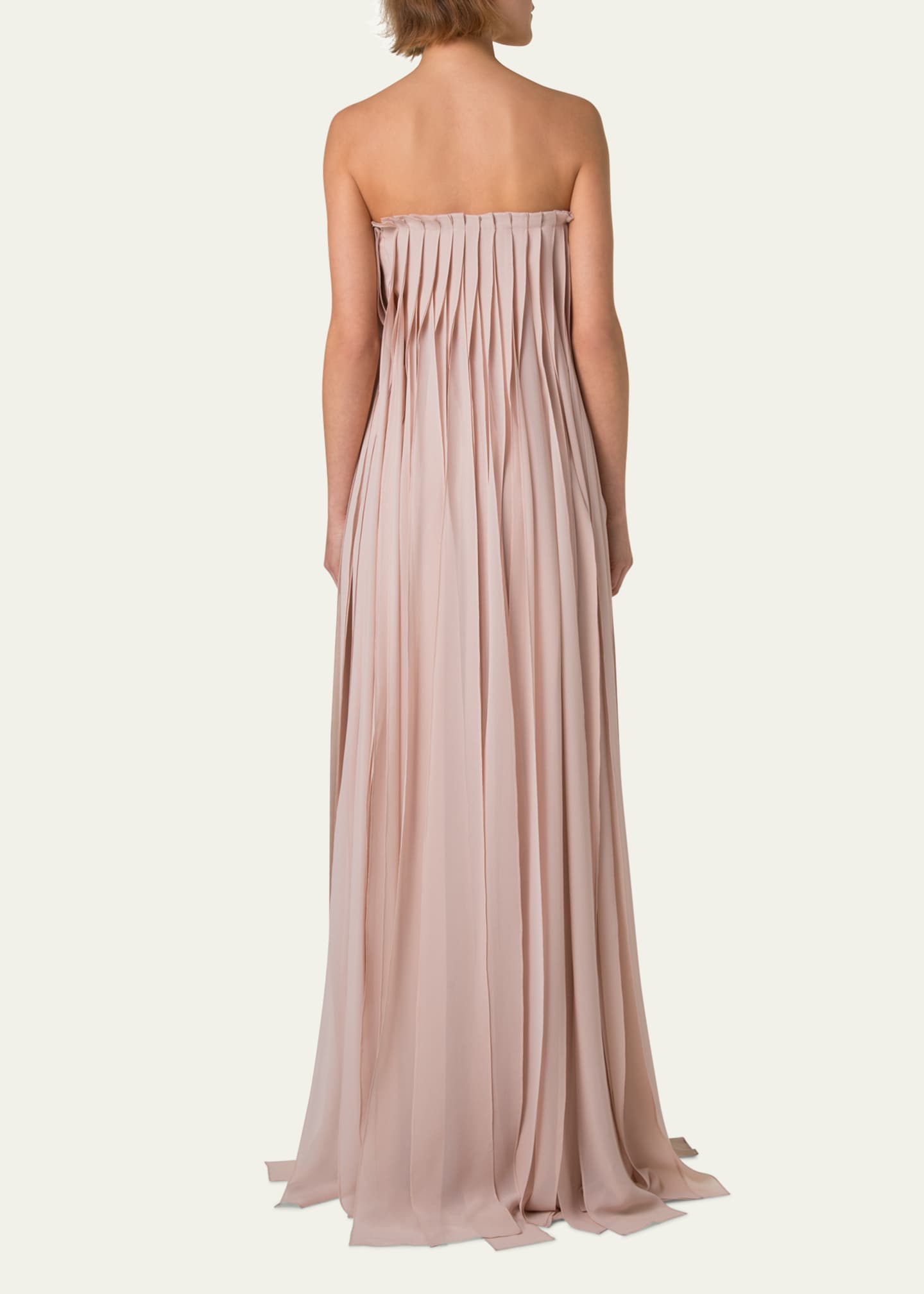 Akris Strapless Silk Georgette Ribbon Gown Image 3 of 5