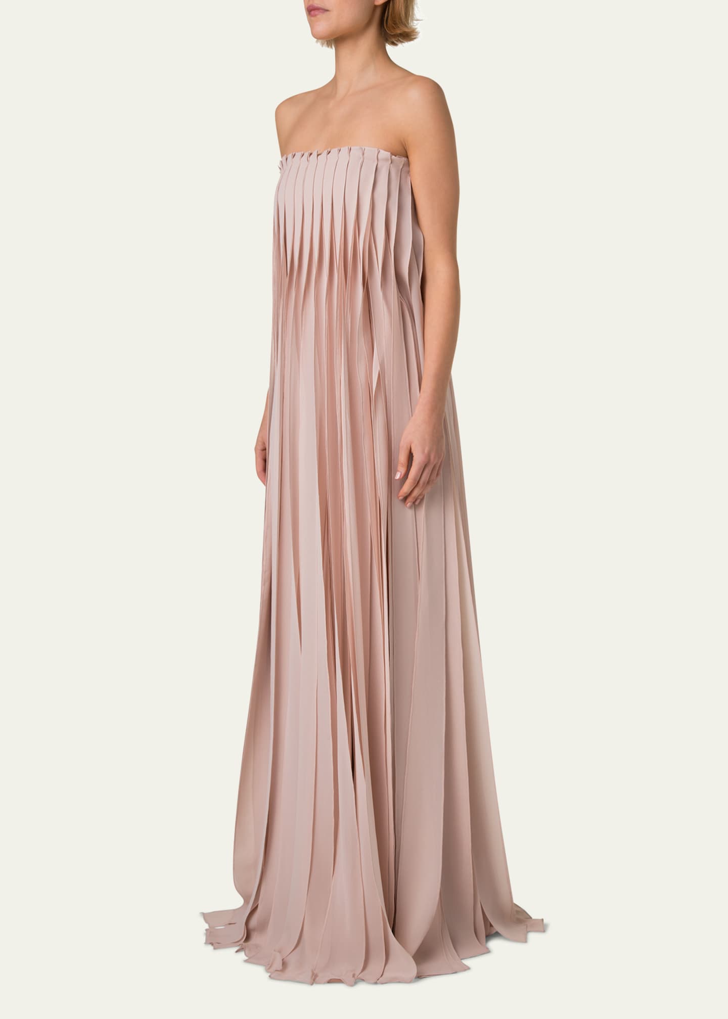 Akris Strapless Silk Georgette Ribbon Gown - Bergdorf Goodman