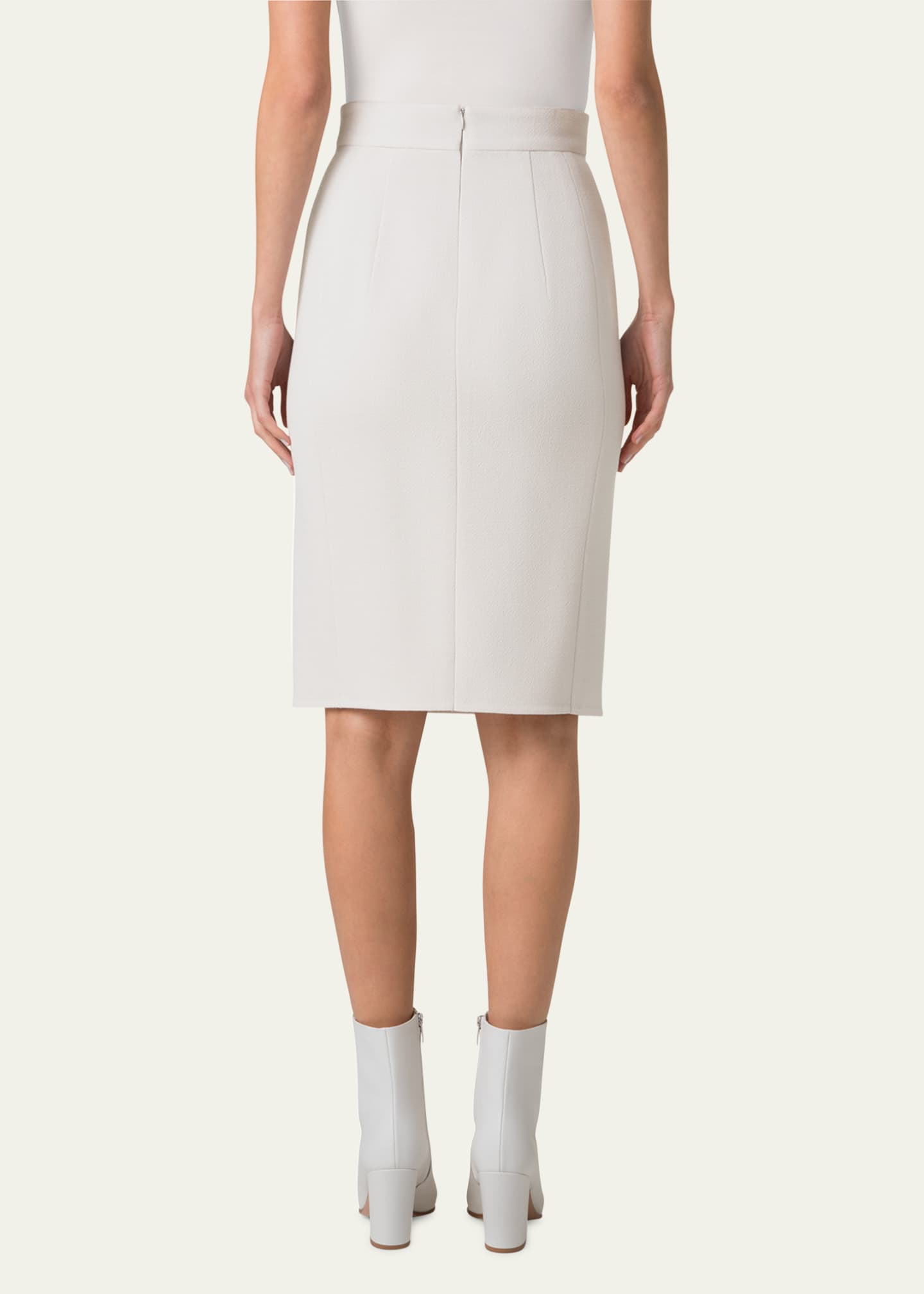 Akris Double-Face Wool Crepe Pencil Skirt Image 3 of 5