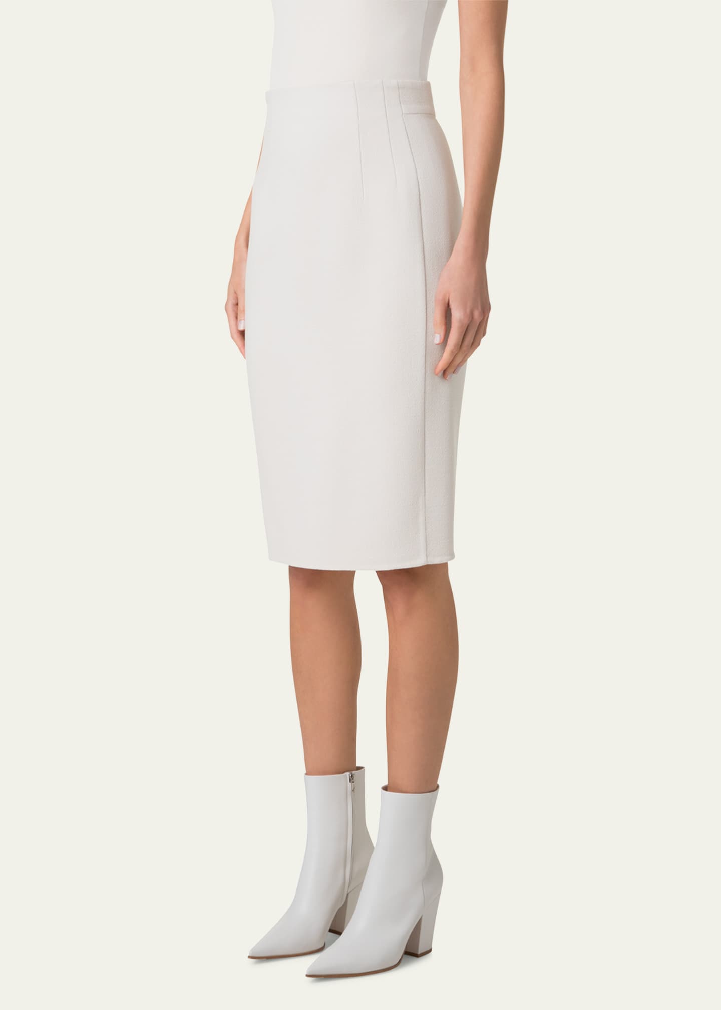 Akris Double-Face Wool Crepe Pencil Skirt Image 4 of 5