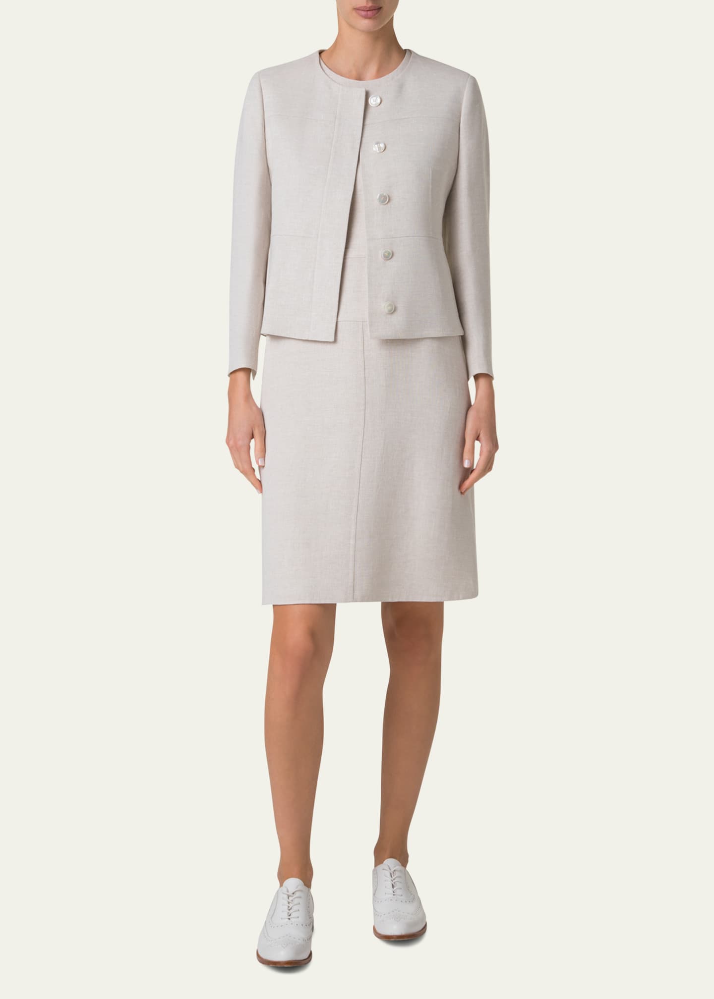 Akris Tina Double-Face Fitted Jacket Image 2 of 5