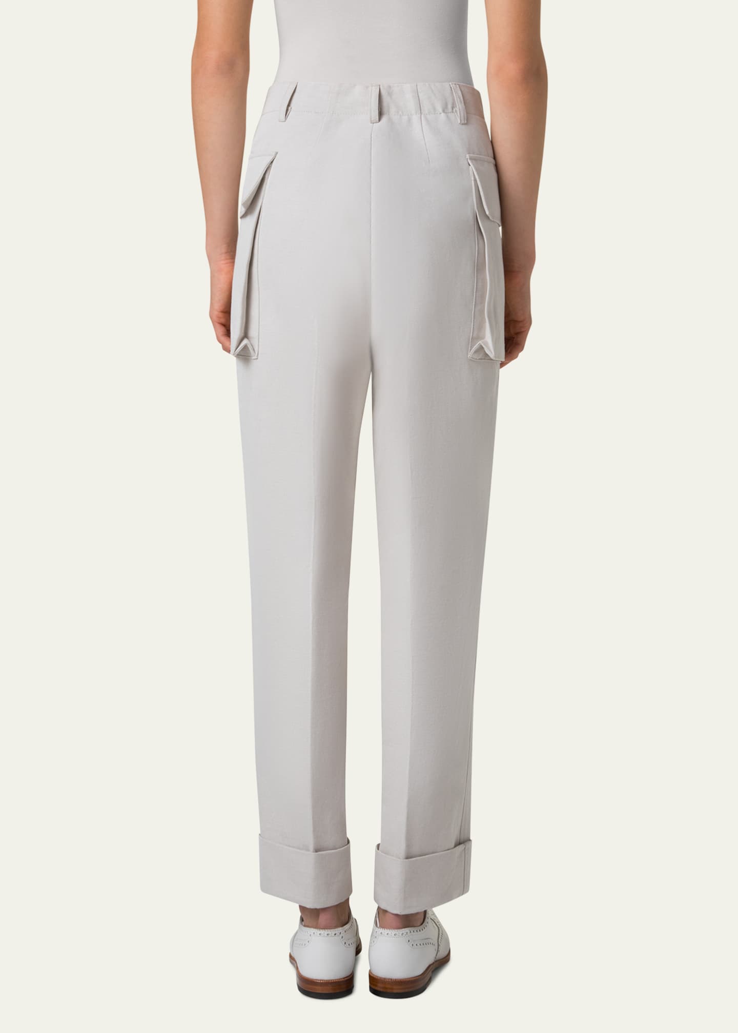 Marley Cropped Cotton-Linen Cargo Pants