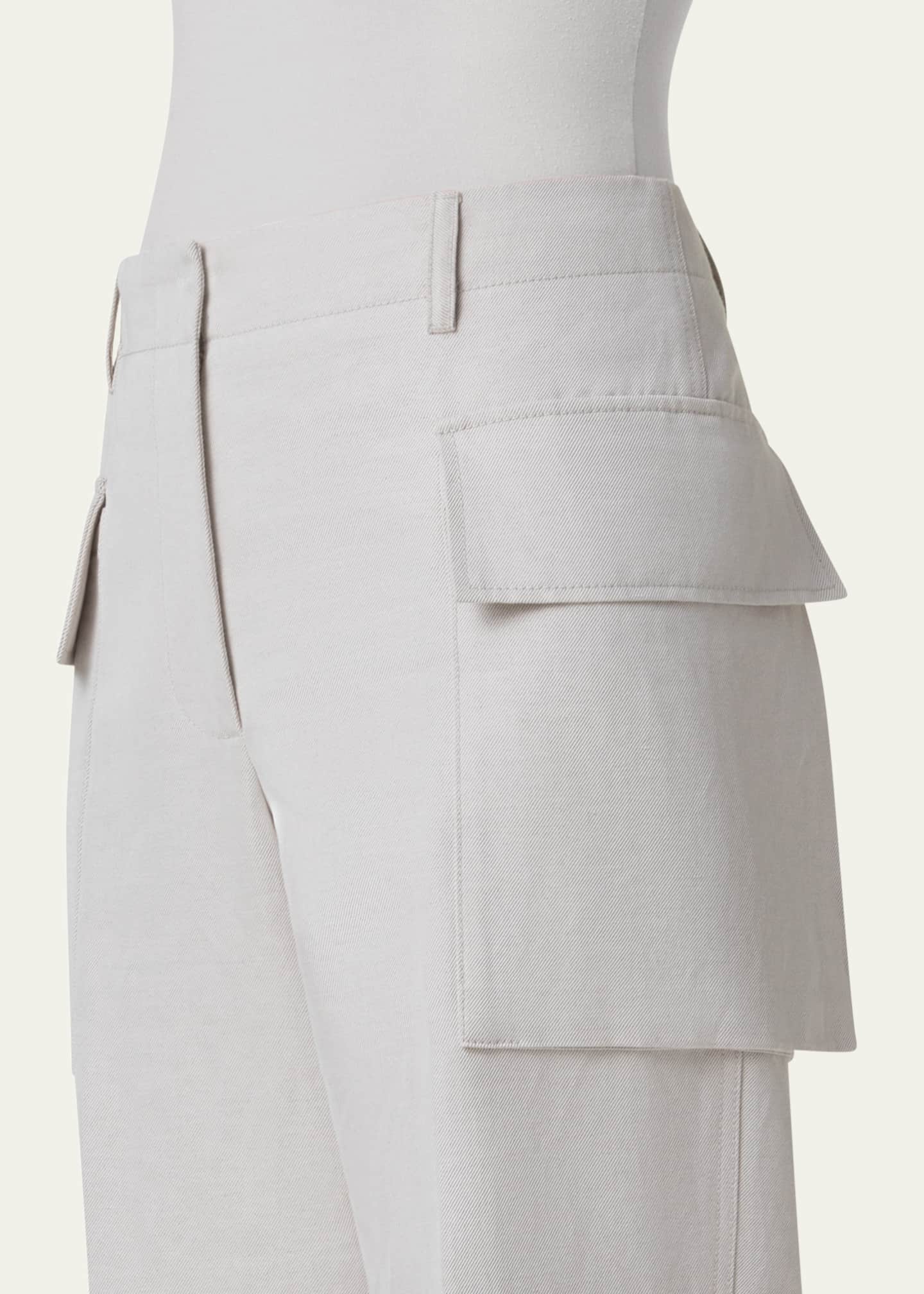 Marley Cropped Cotton-Linen Cargo Pants