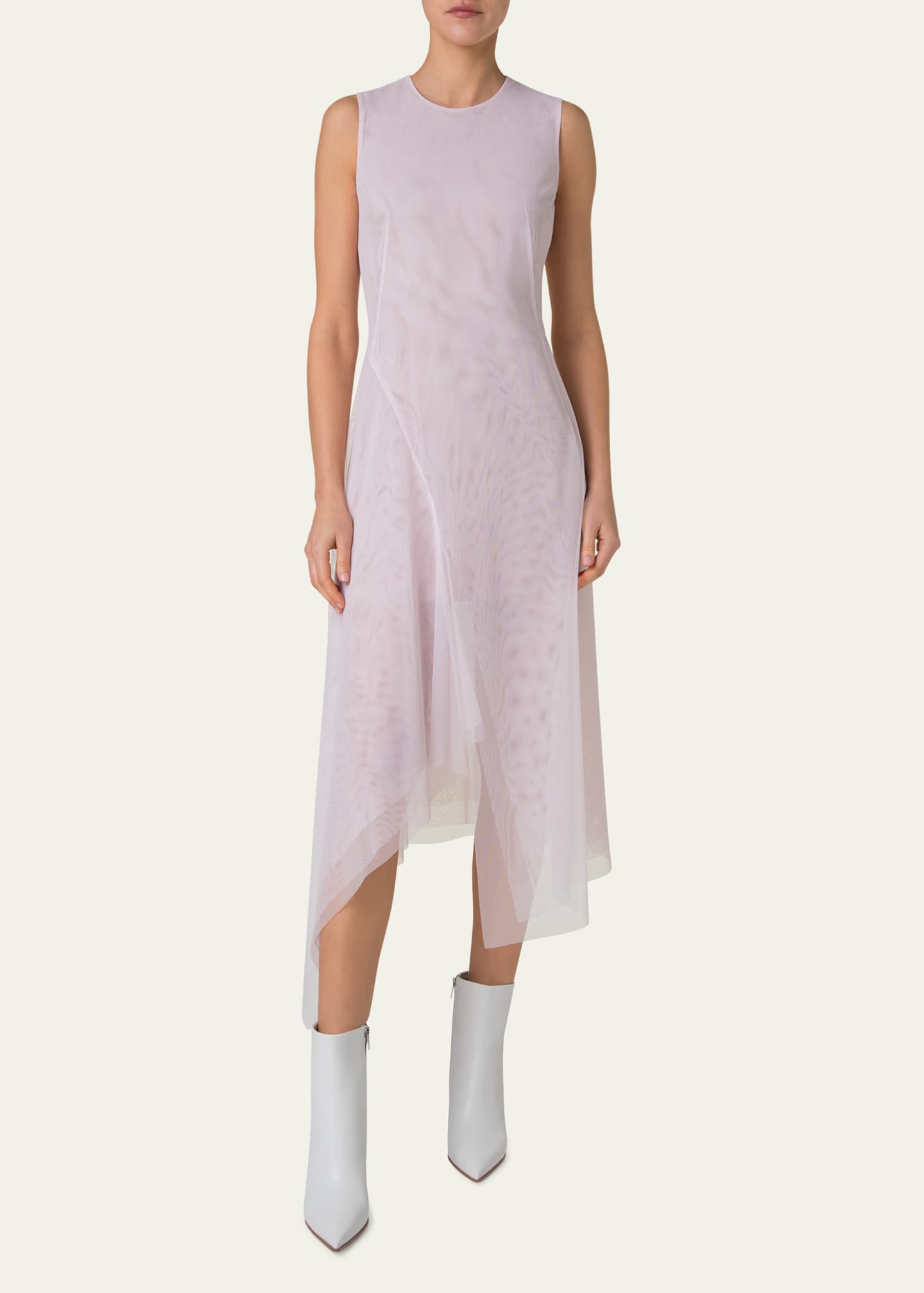 Akris Double Layer Techno Tulle Midi Dress Image 2 of 5