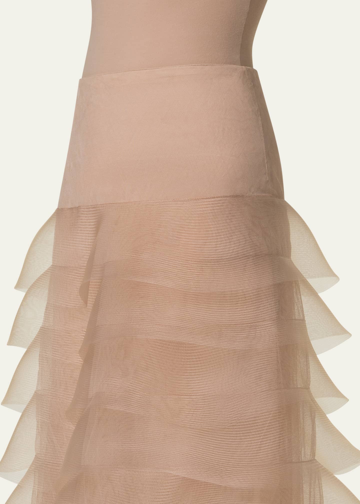 Akris Ruffle Tulle Midi Skirt Image 5 of 5