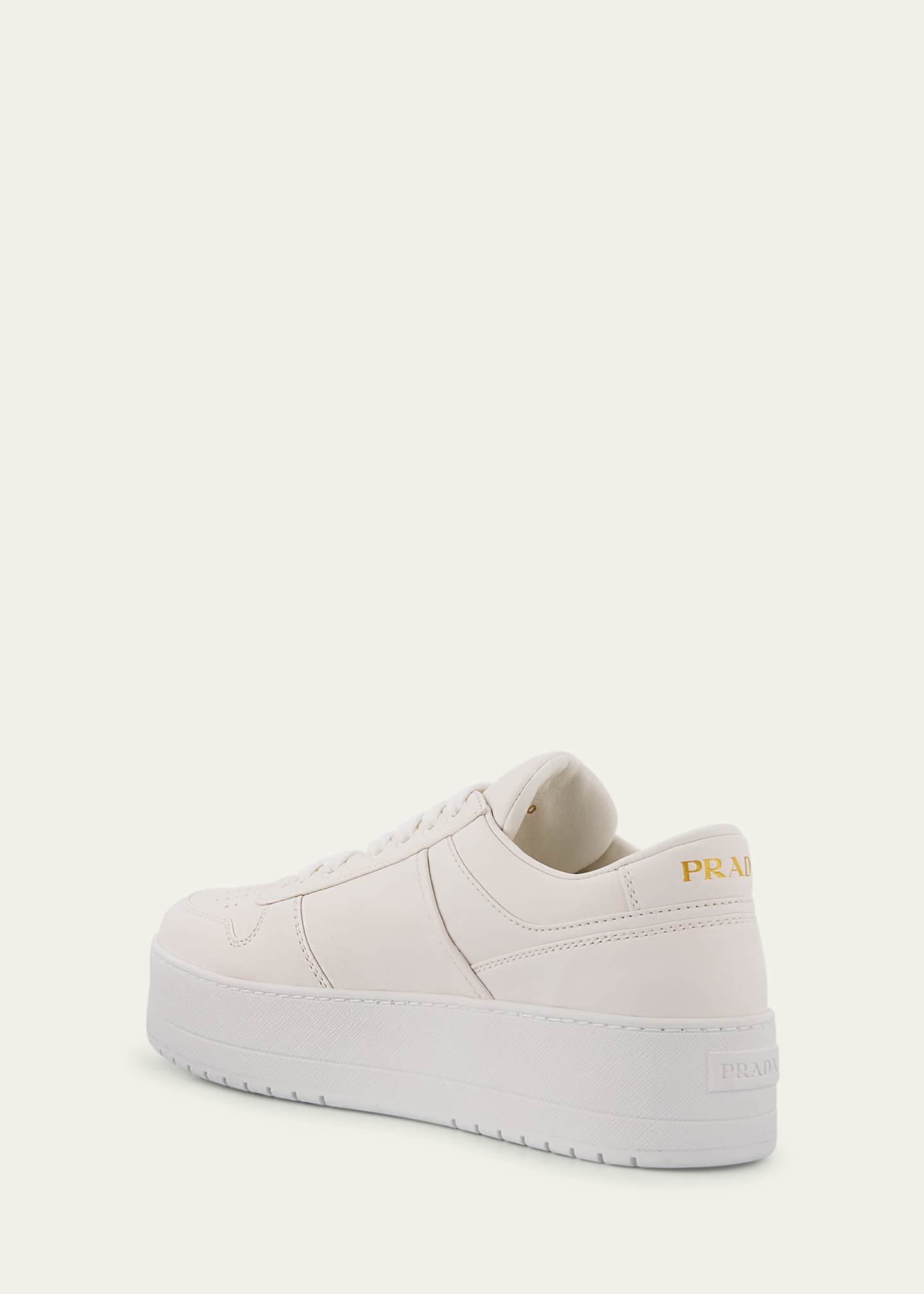 Prada Downtown Leather Low-Top Platform Sneakers Image 4 of 6