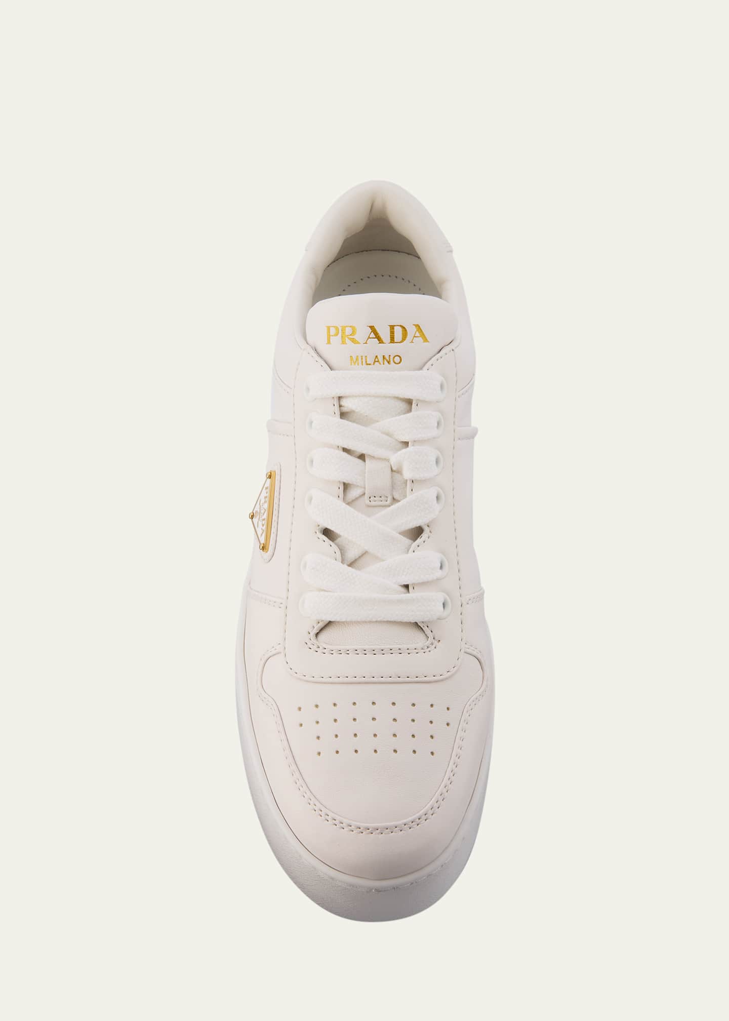 Prada Downtown Leather Low-Top Platform Sneakers Image 6 of 6
