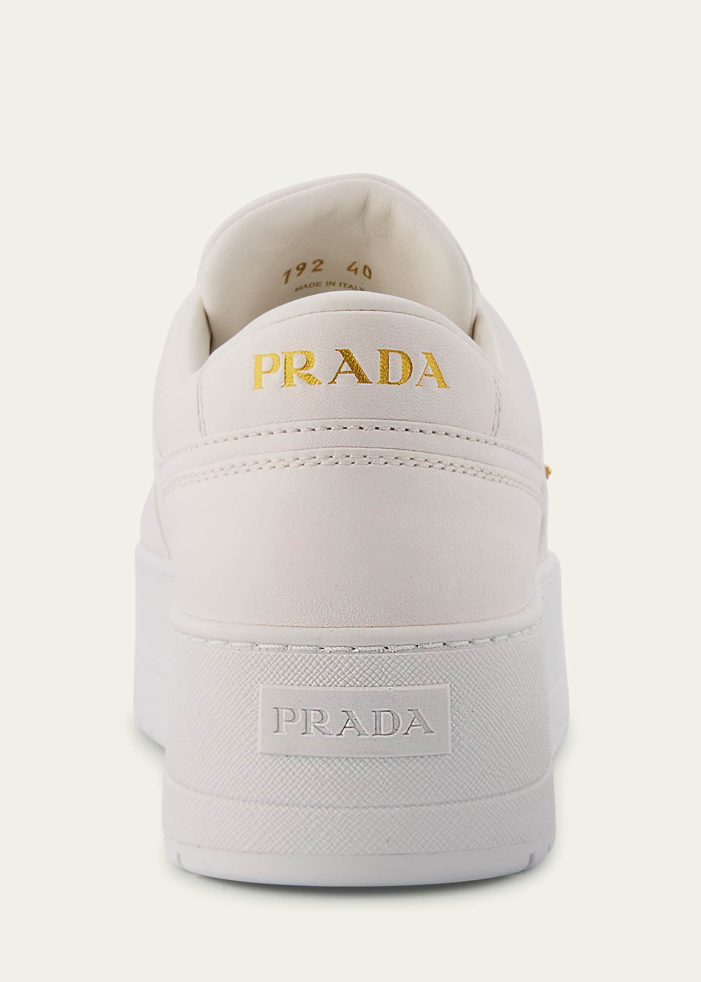 Prada Downtown Leather Low-Top Platform Sneakers Image 5 of 6