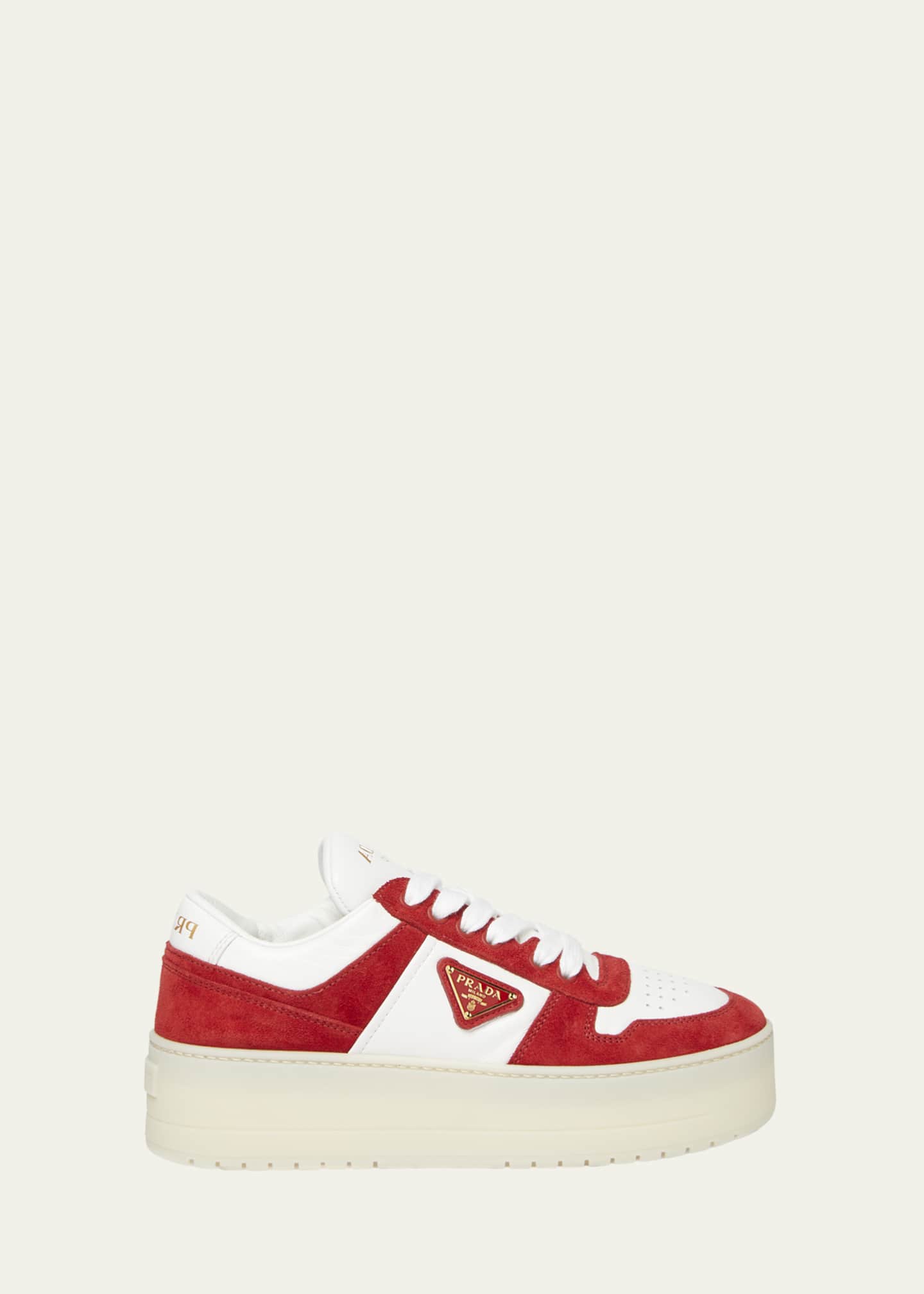 Prada Downtown Platform Suede Sneakers Image 1 of 3