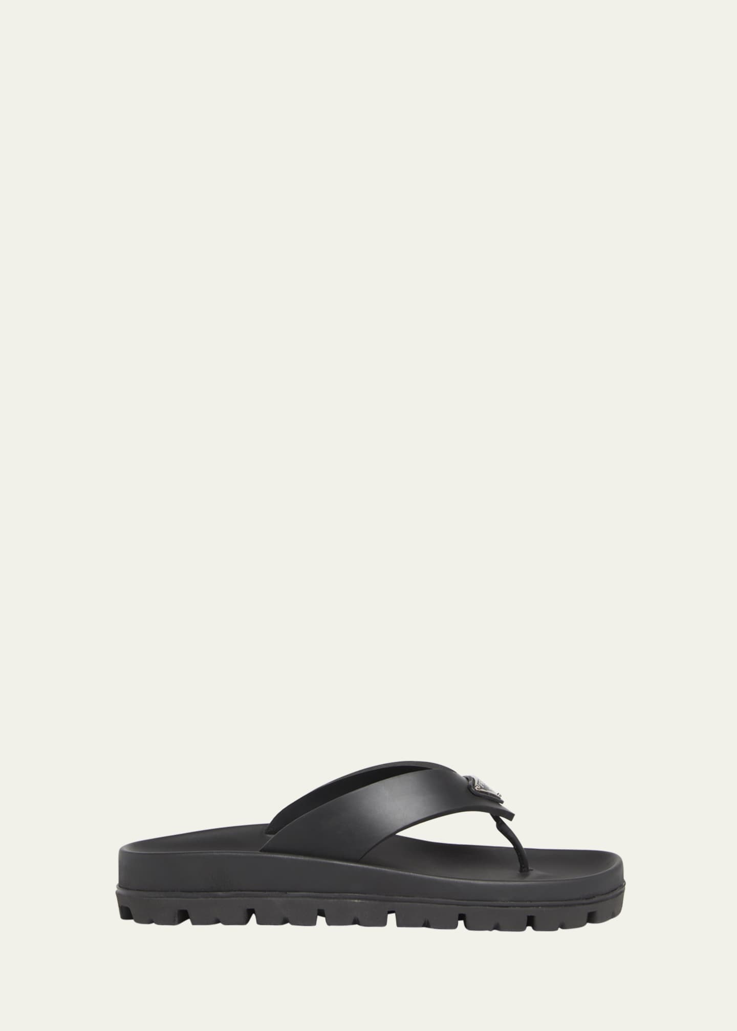 Prada Rubber Thong Slide Sandals Image 1 of 3