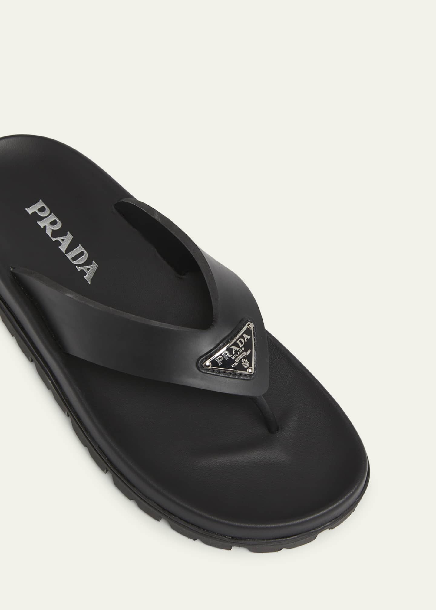 Prada Rubber Thong Slide Sandals Image 3 of 3