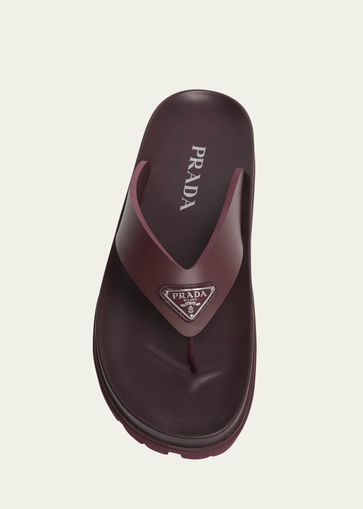 Prada Rubber Thong Slide Sandals Image 6 of 6
