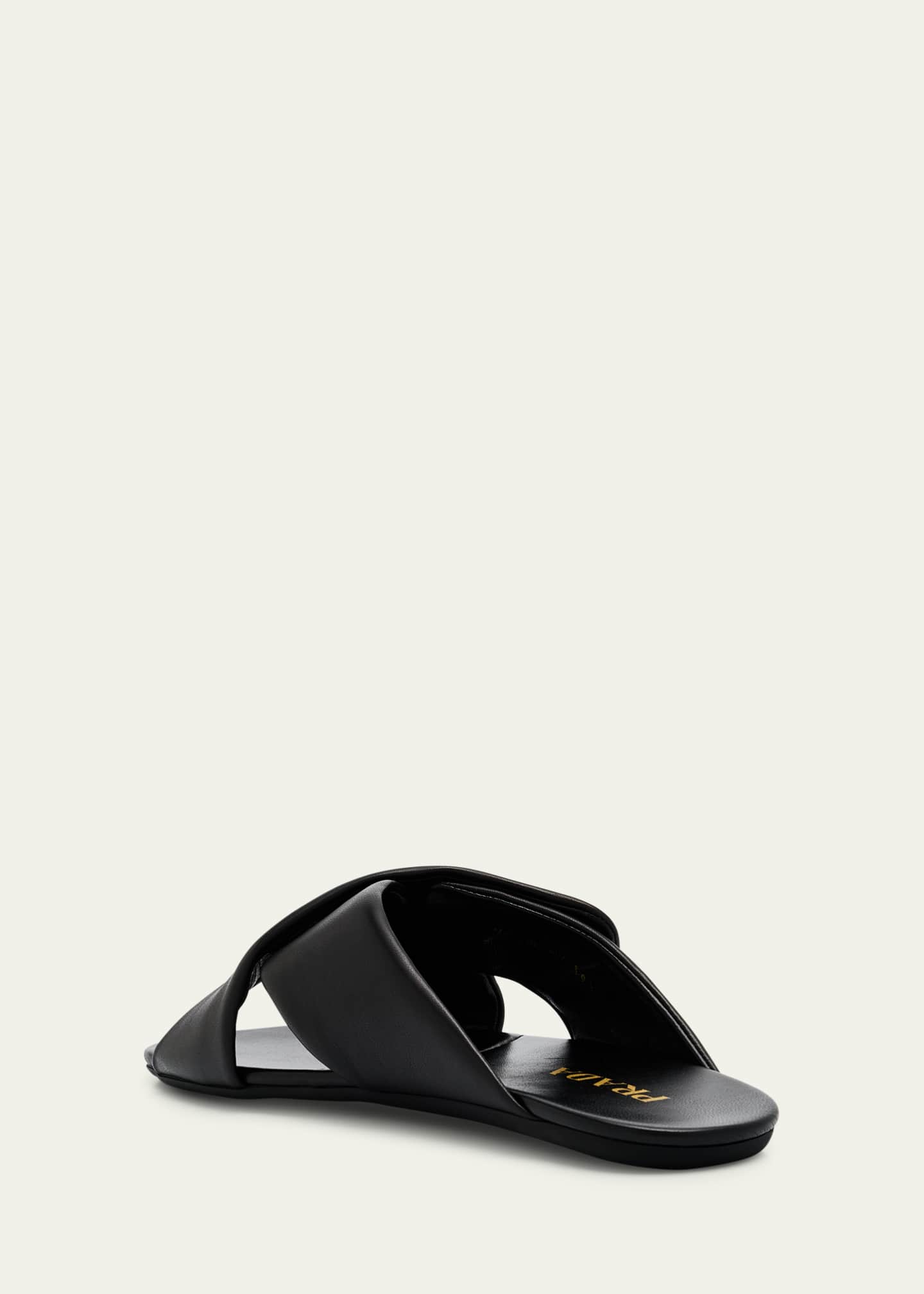 Prada Padded Leather Crisscross Flat Sandals Image 4 of 6