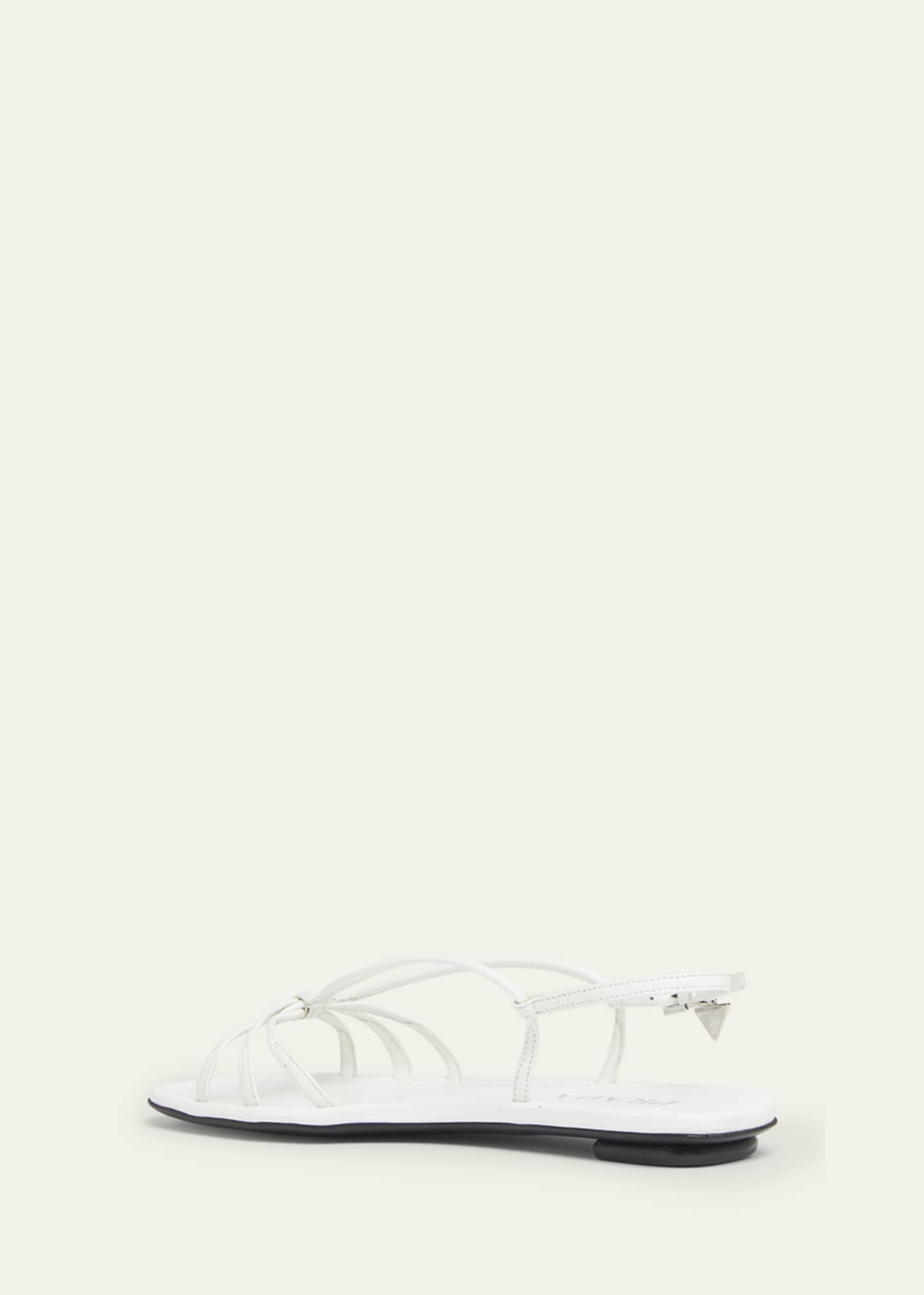Prada Strappy Leather Flat Sandals Image 2 of 3