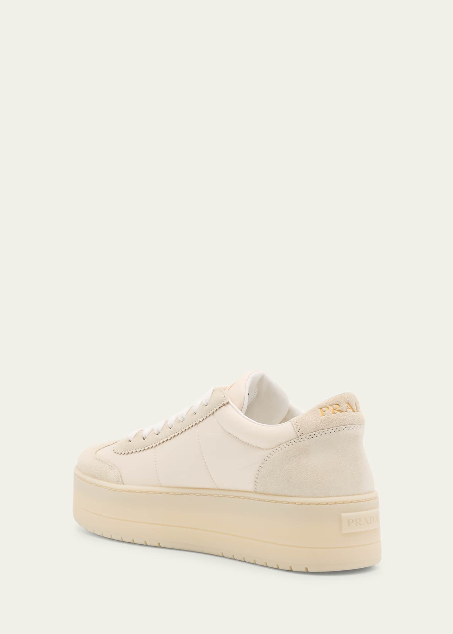 Prada Downtown Nylon Suede Low-Top Sneakers Image 4 of 6