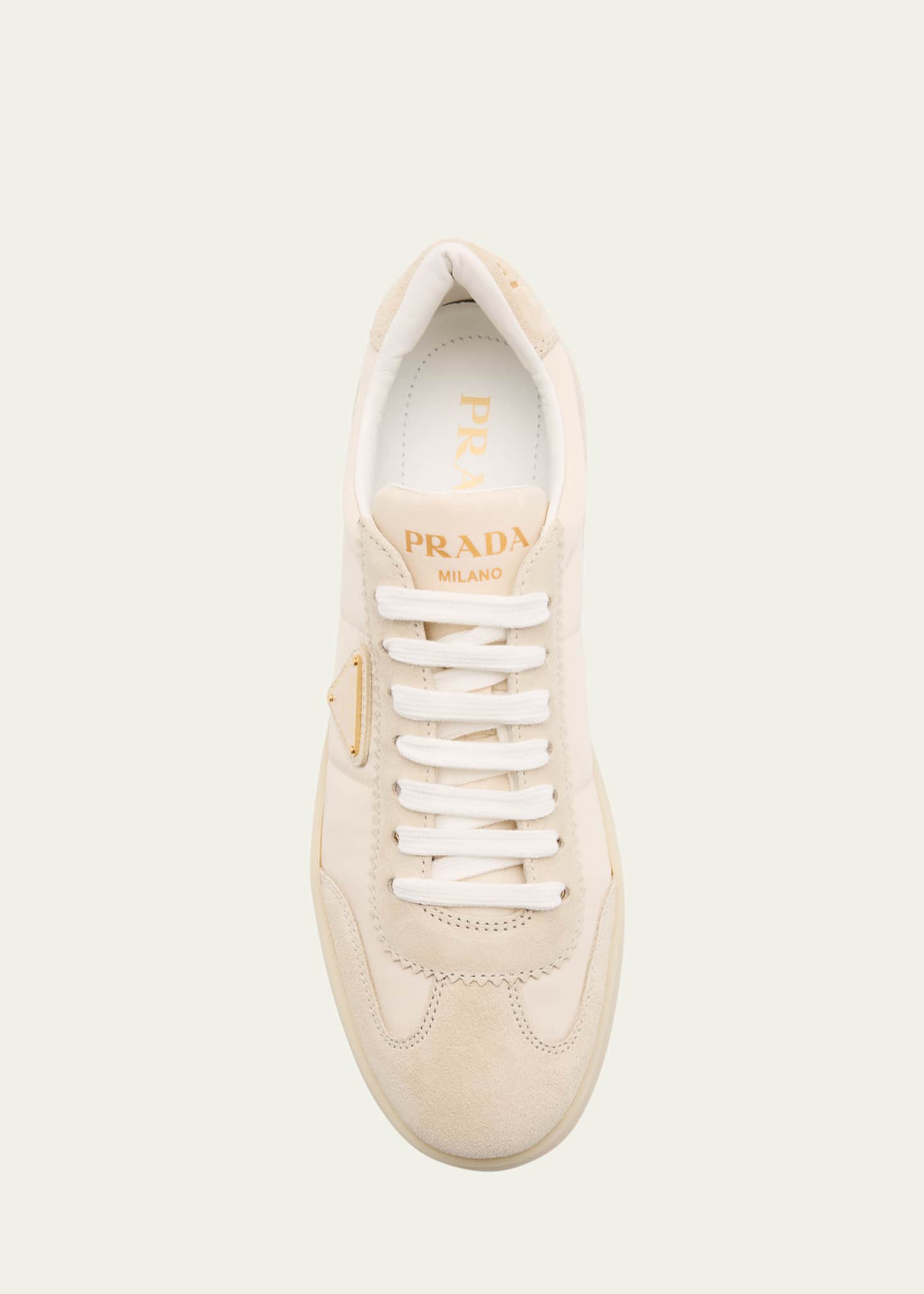 Prada Downtown Nylon Suede Low-Top Sneakers Image 6 of 6