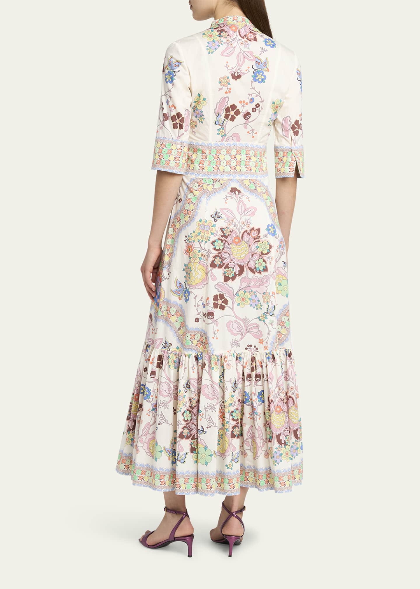 Etro Printed Stretch Cotton Midi Dress Image 3 of 5