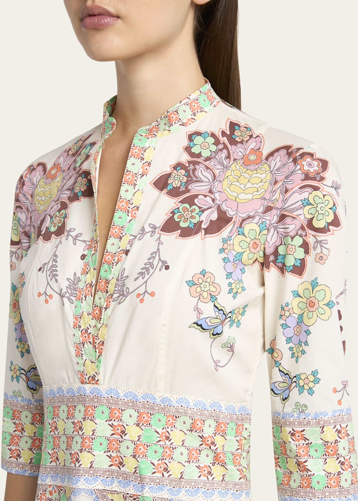 Etro Printed Stretch Cotton Midi Dress Image 5 of 5
