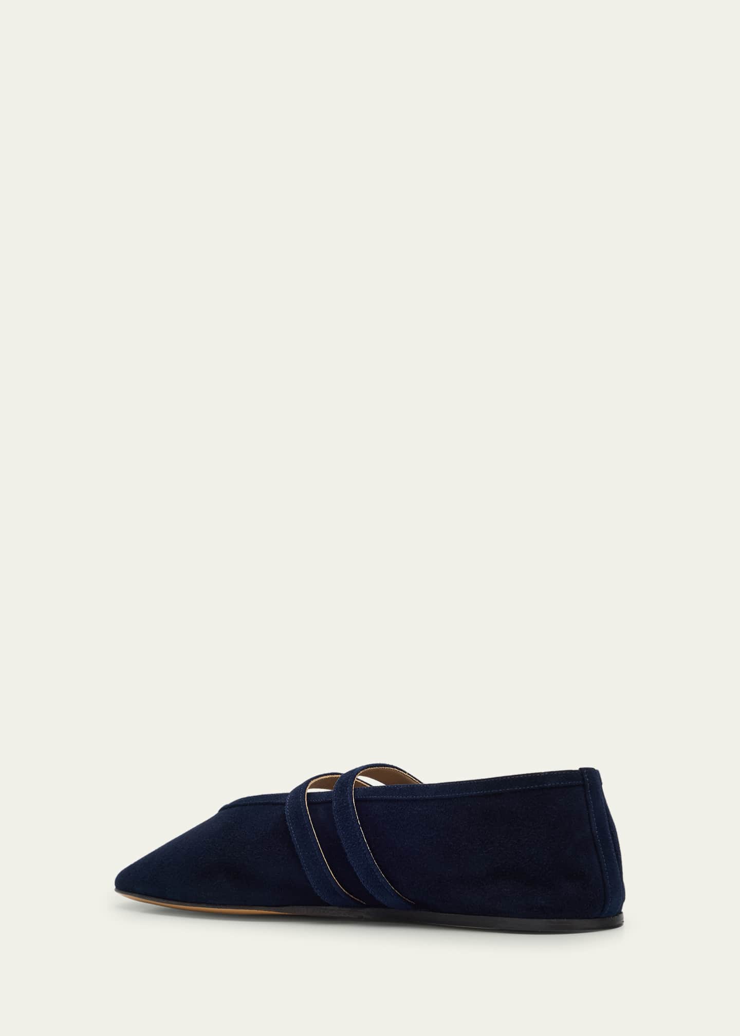Le Monde Beryl Claudia Suede Western-Buckle Ballerina Flats Image 4 of 6