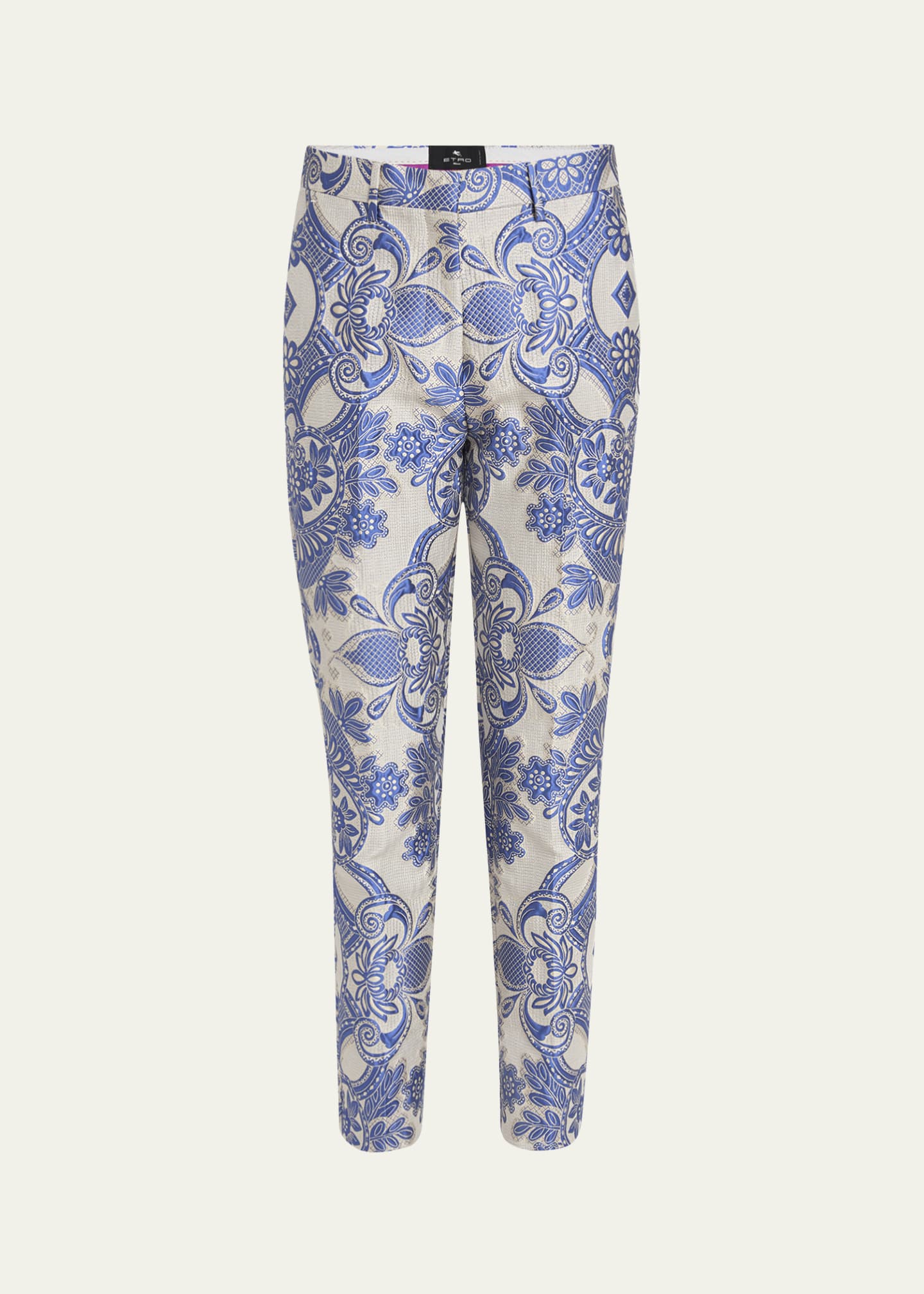 Etro Paisley Jacquard Cropped Skinny Trousers Image 1 of 5