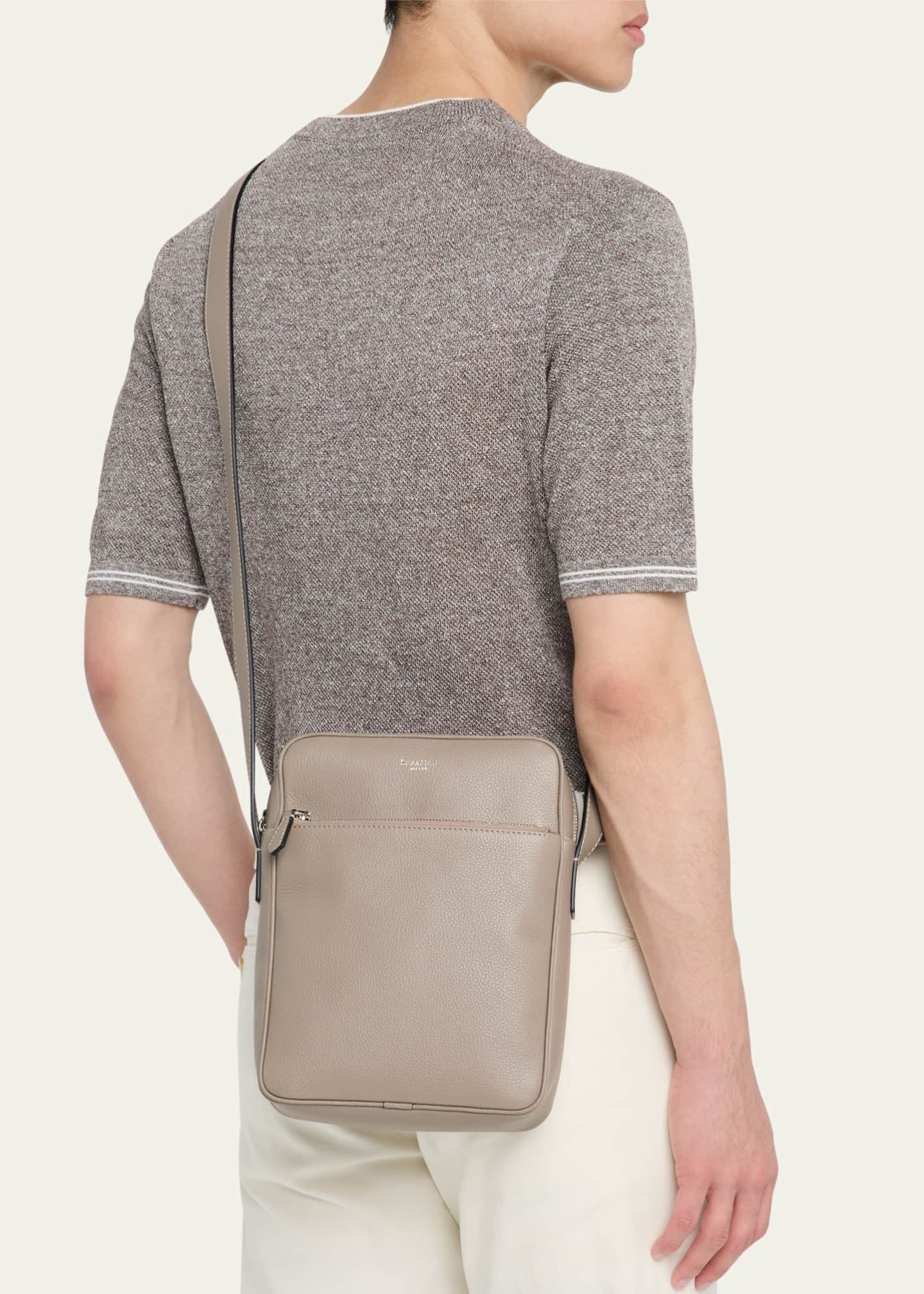 Serapian Men's North-South Cachemire Leather Messenger Bag Image 2 of 6