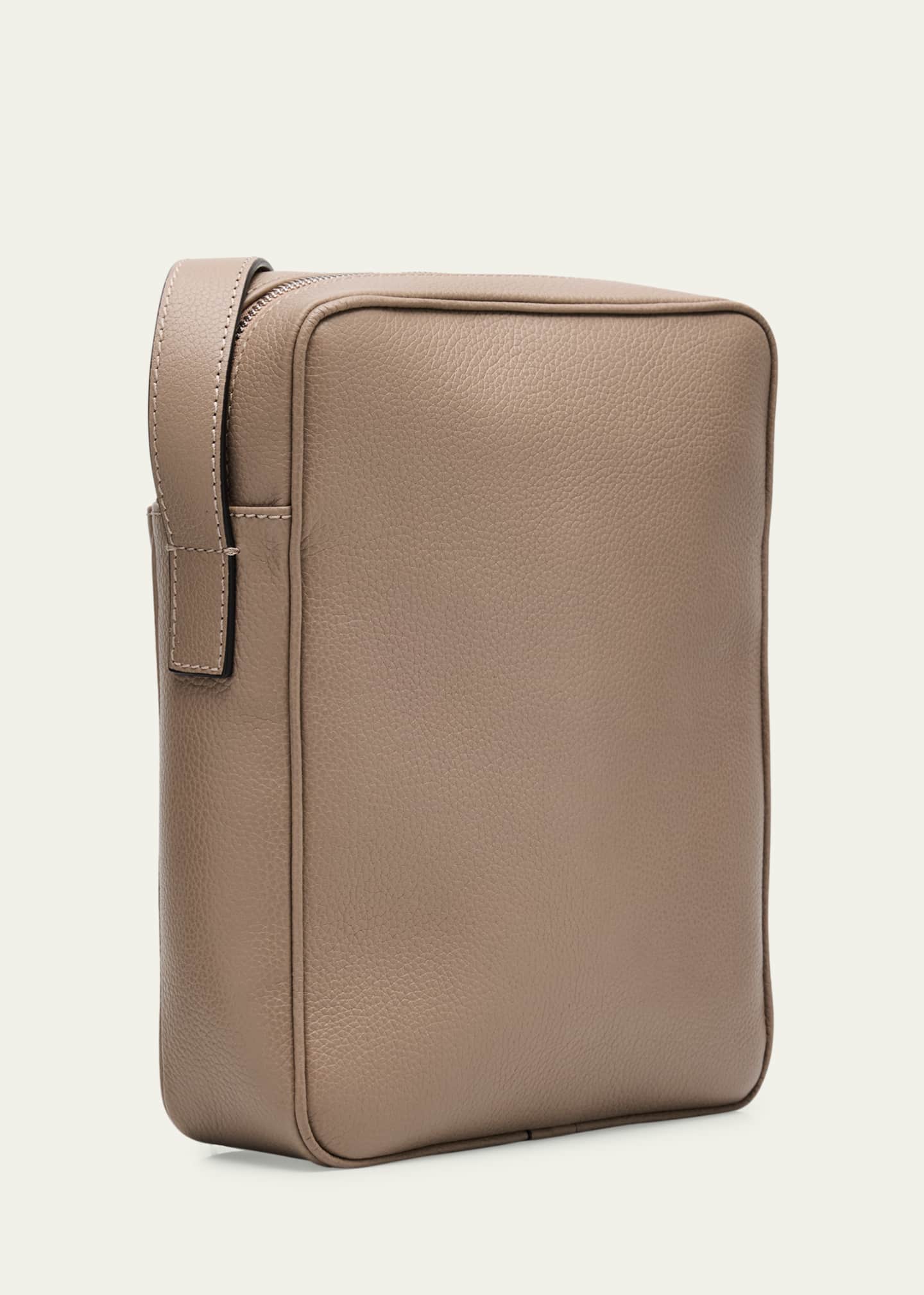 Serapian Men's North-South Cachemire Leather Messenger Bag Image 3 of 6