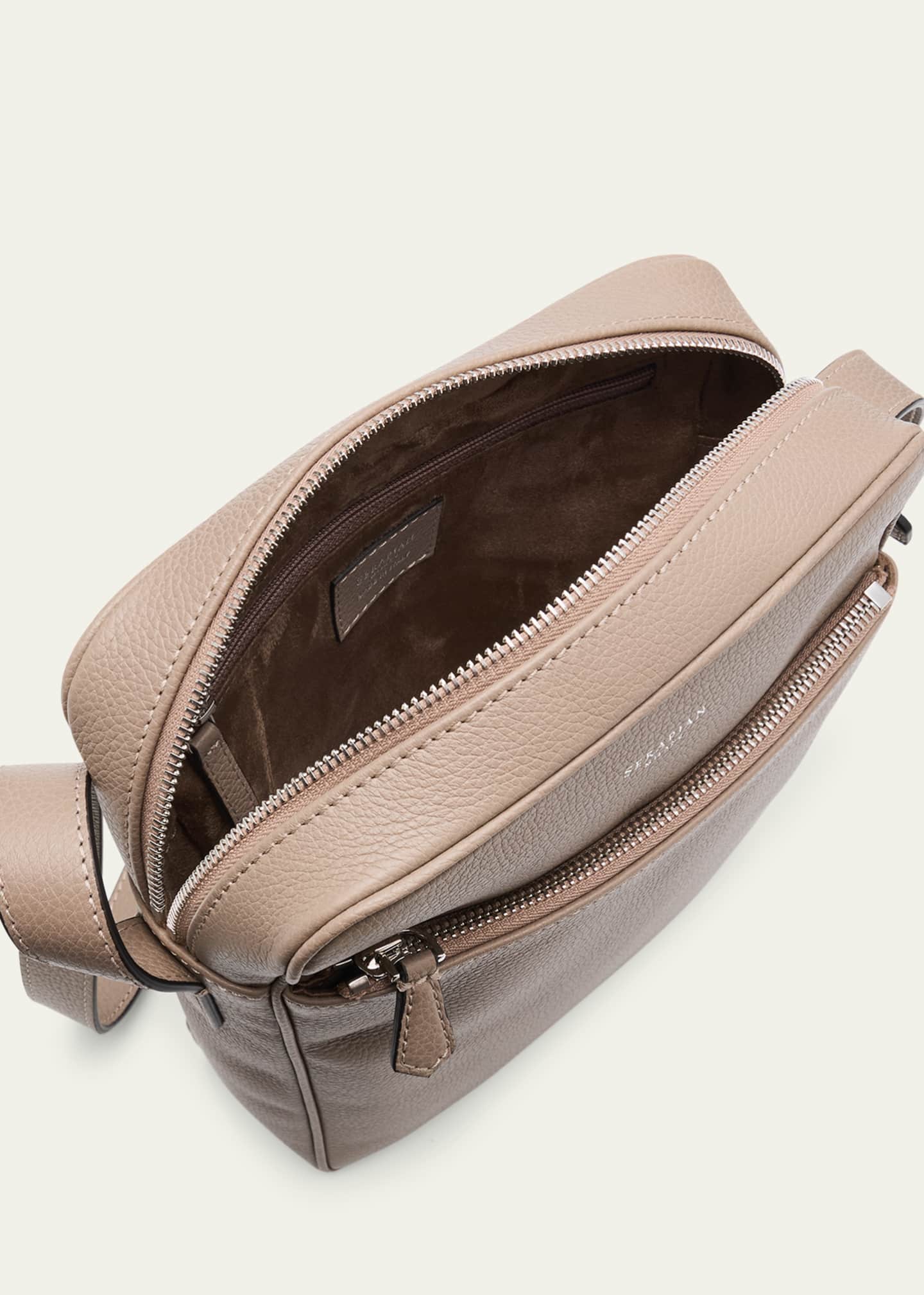 Serapian Men's North-South Cachemire Leather Messenger Bag Image 4 of 6