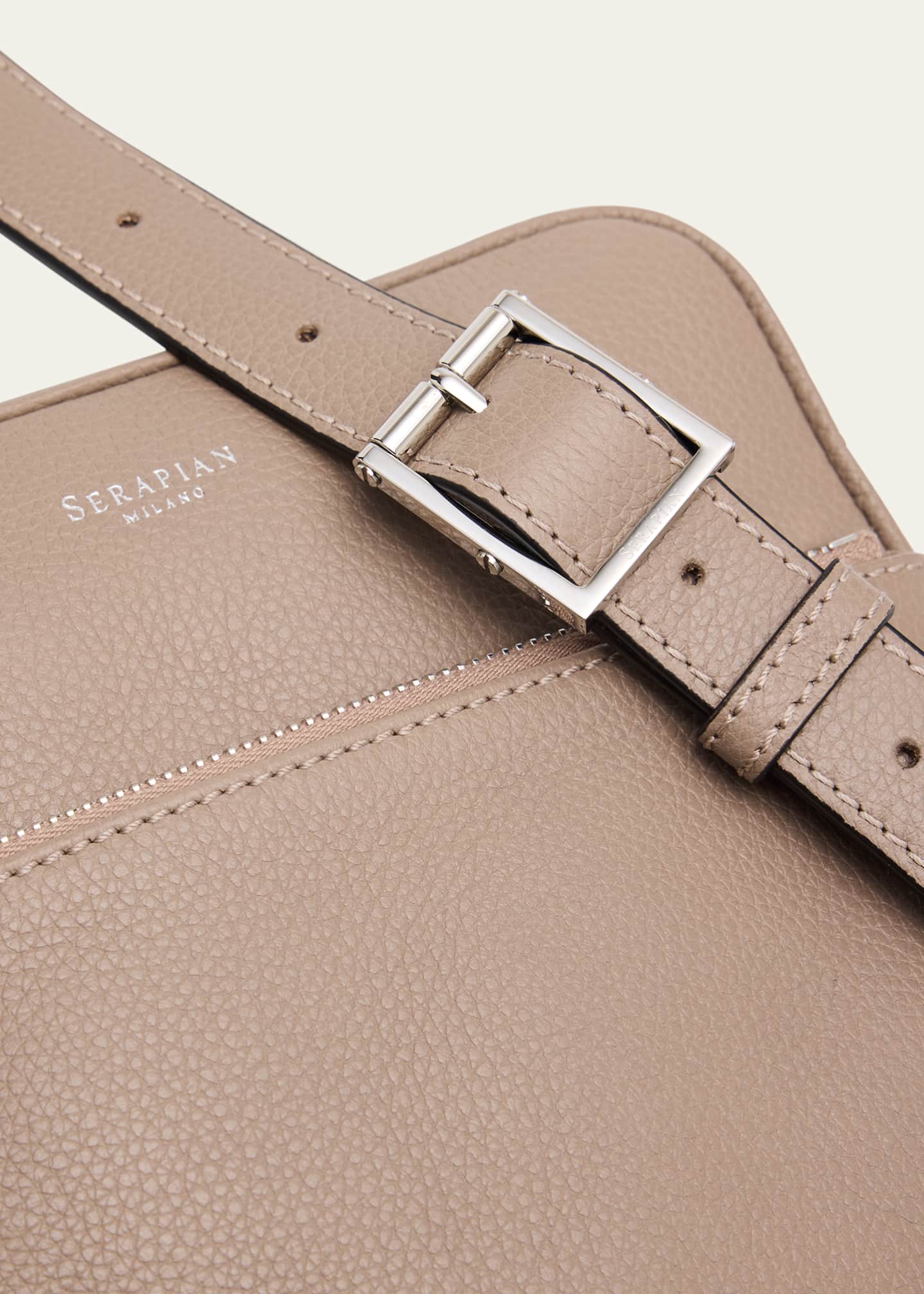 Serapian Men's North-South Cachemire Leather Messenger Bag Image 6 of 6